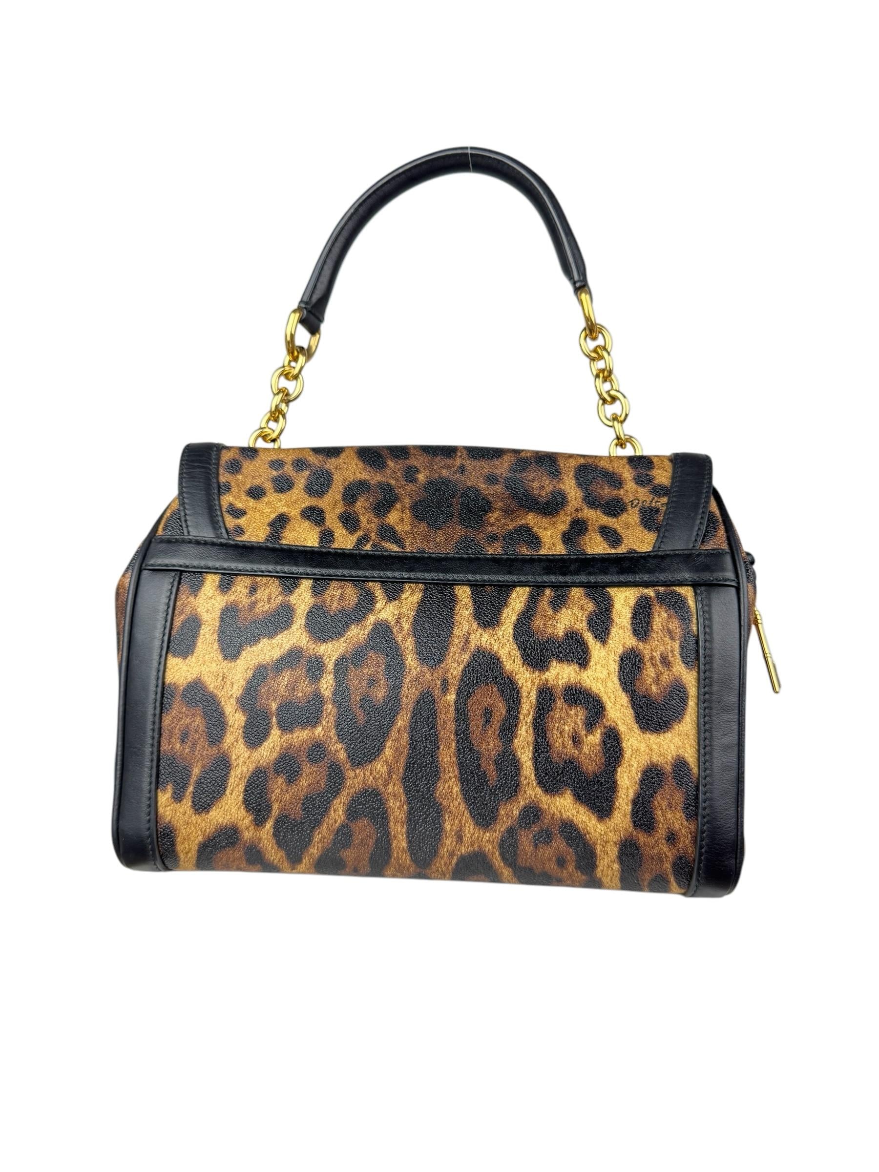 DOLCE GABBANA LEOPARD MISS BONITA HANDLE BAG