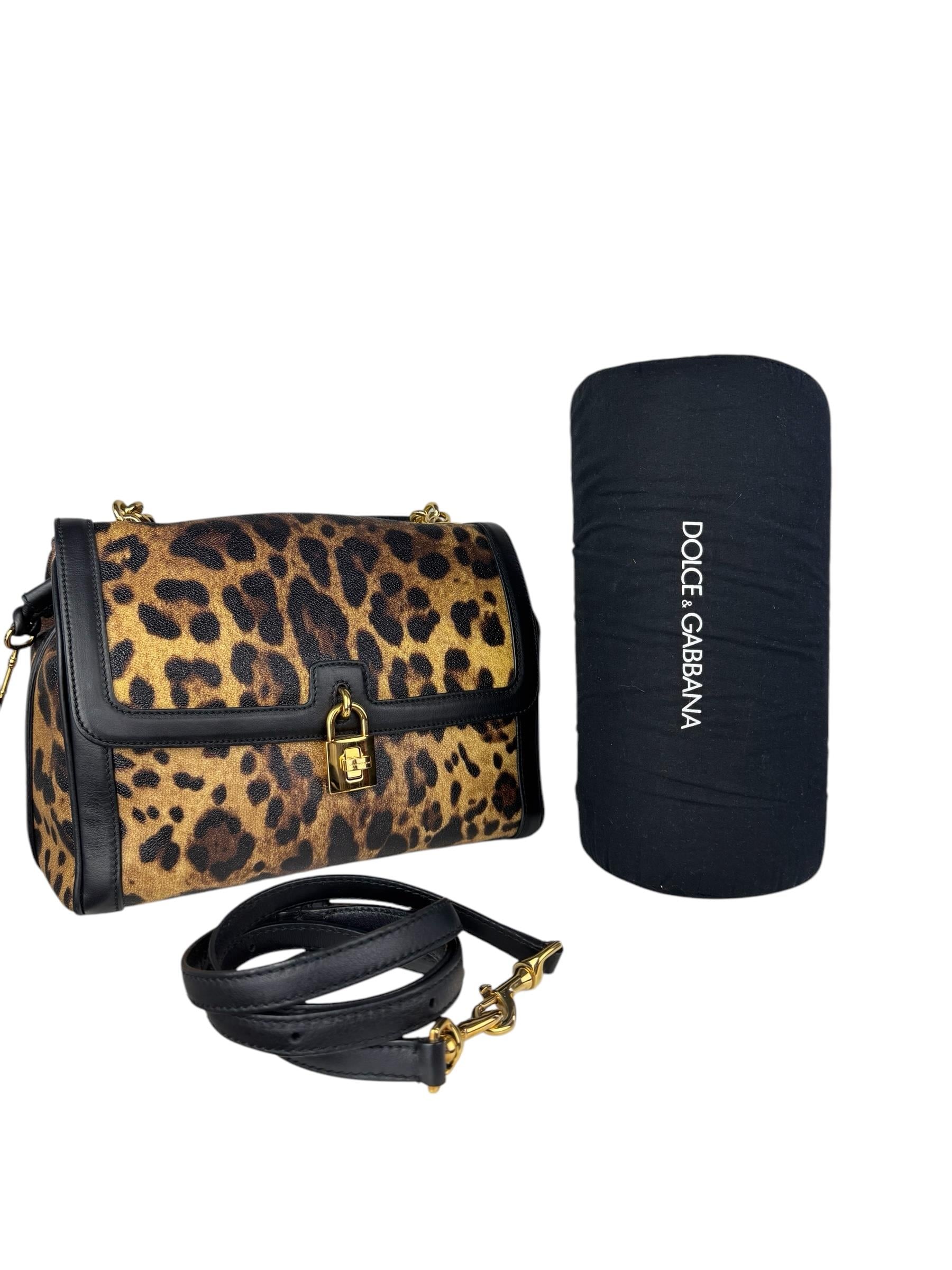 DOLCE GABBANA LEOPARD MISS BONITA HANDLE BAG