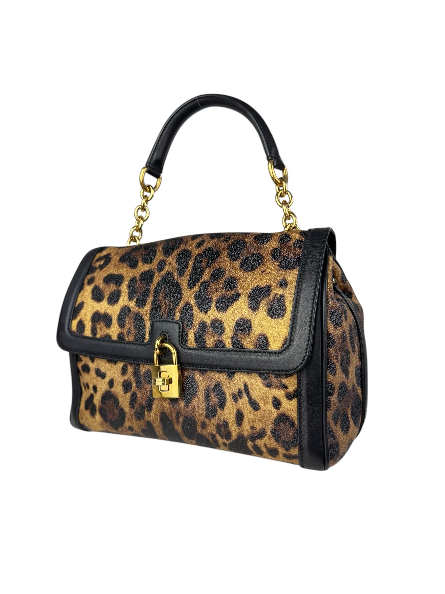 DOLCE GABBANA LEOPARD MISS BONITA HANDLE BAG