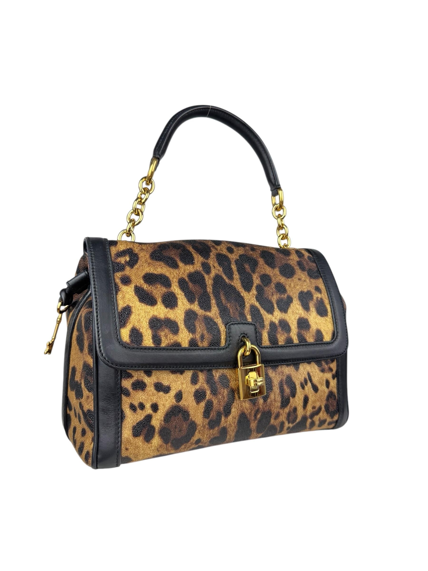 DOLCE GABBANA LEOPARD MISS BONITA HANDLE BAG