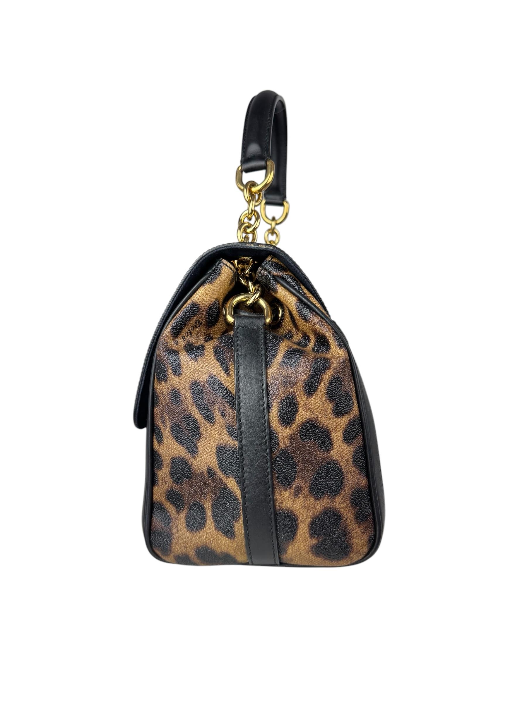 DOLCE GABBANA LEOPARD MISS BONITA HANDLE BAG