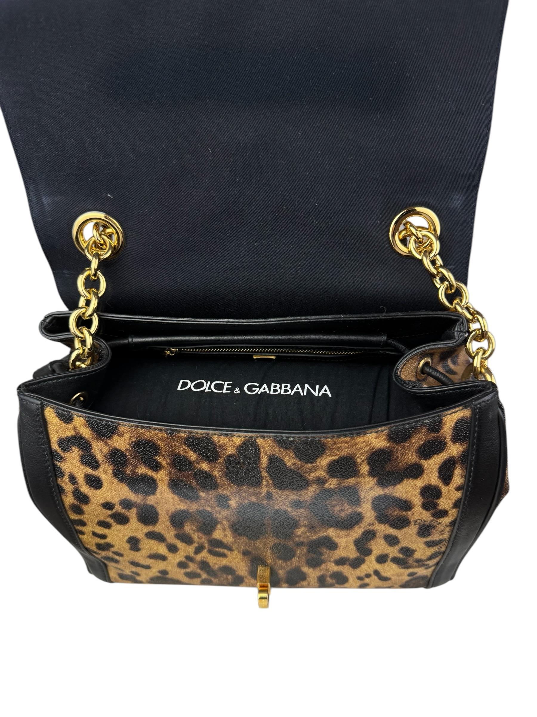 DOLCE GABBANA LEOPARD MISS BONITA HANDLE BAG