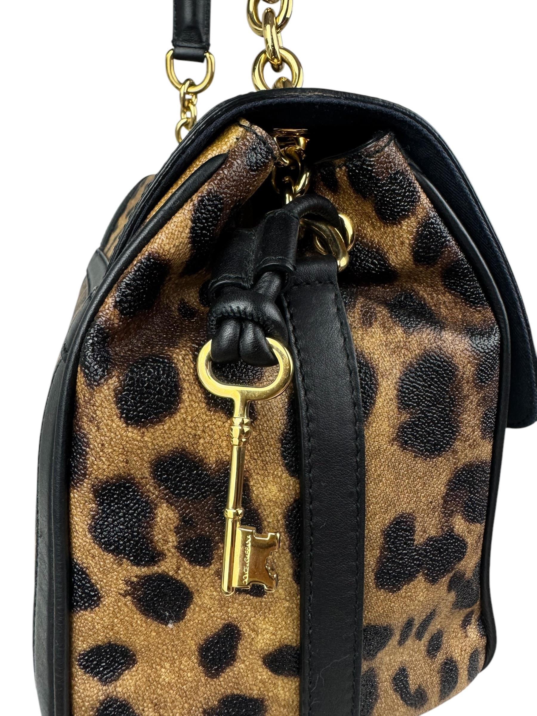 DOLCE GABBANA LEOPARD MISS BONITA HANDLE BAG