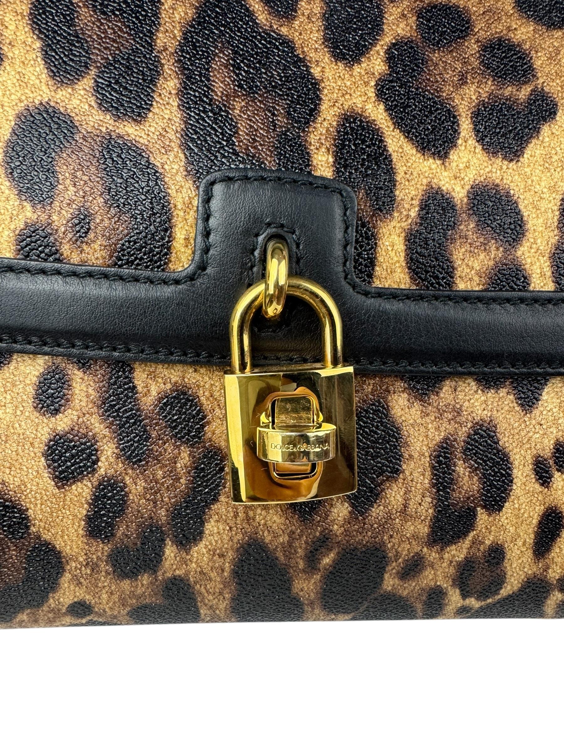 DOLCE GABBANA LEOPARD MISS BONITA HANDLE BAG
