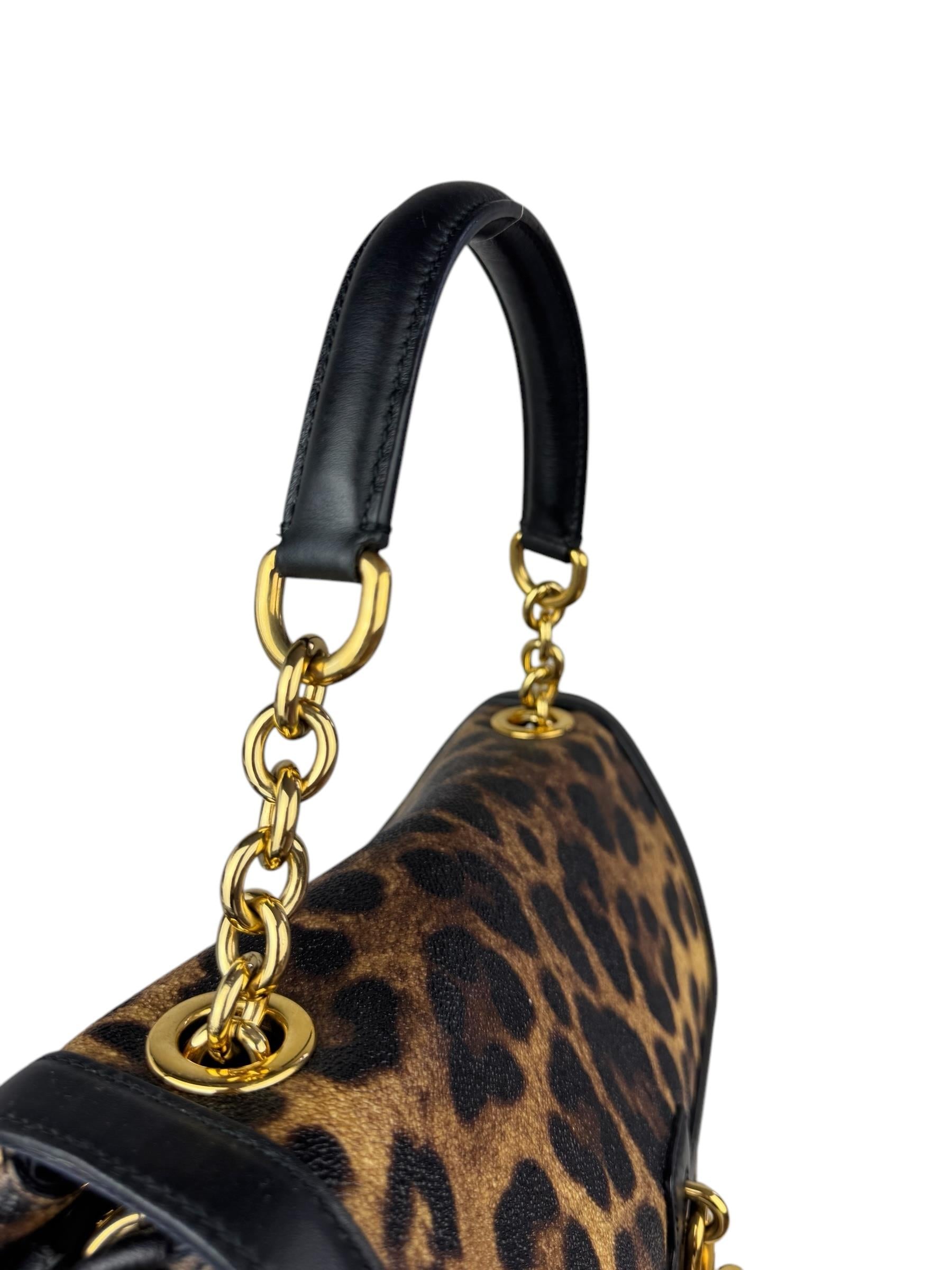 DOLCE GABBANA LEOPARD MISS BONITA HANDLE BAG
