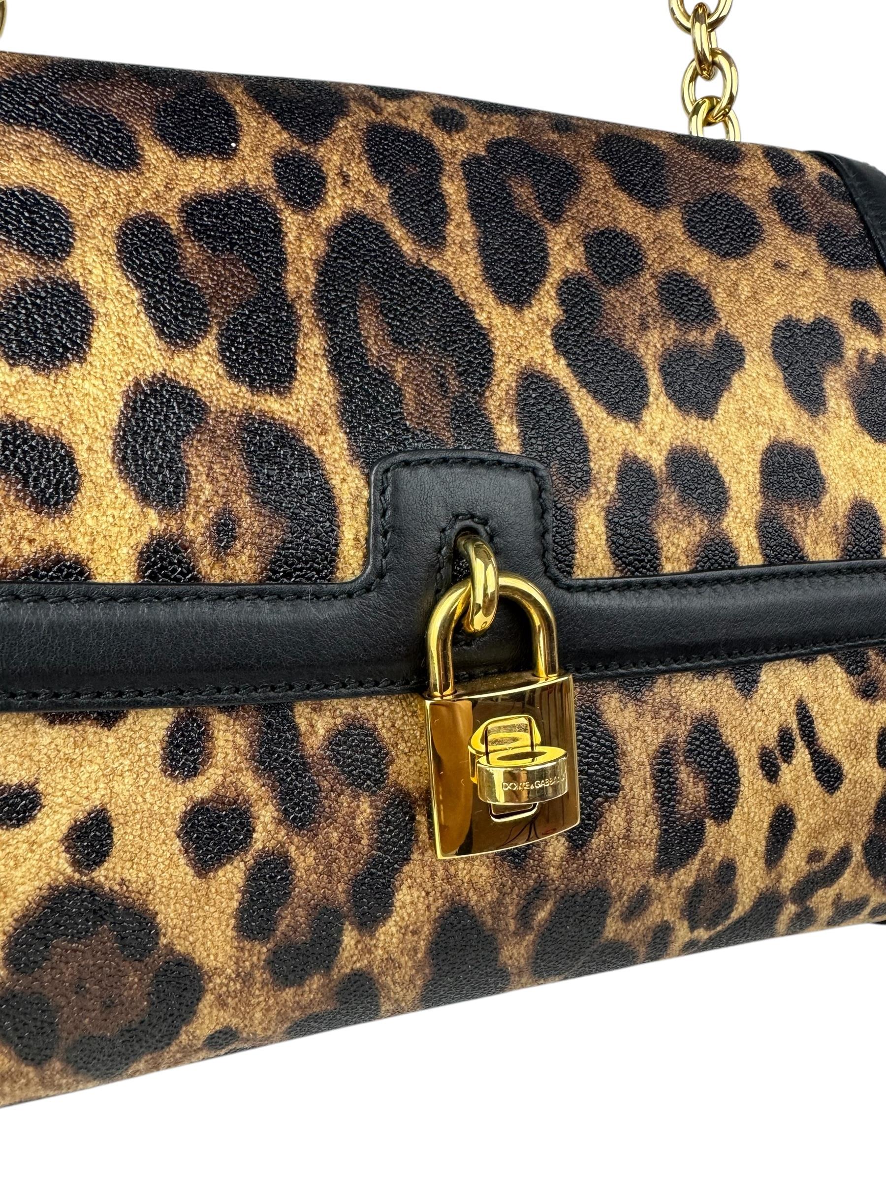 DOLCE GABBANA LEOPARD MISS BONITA HANDLE BAG