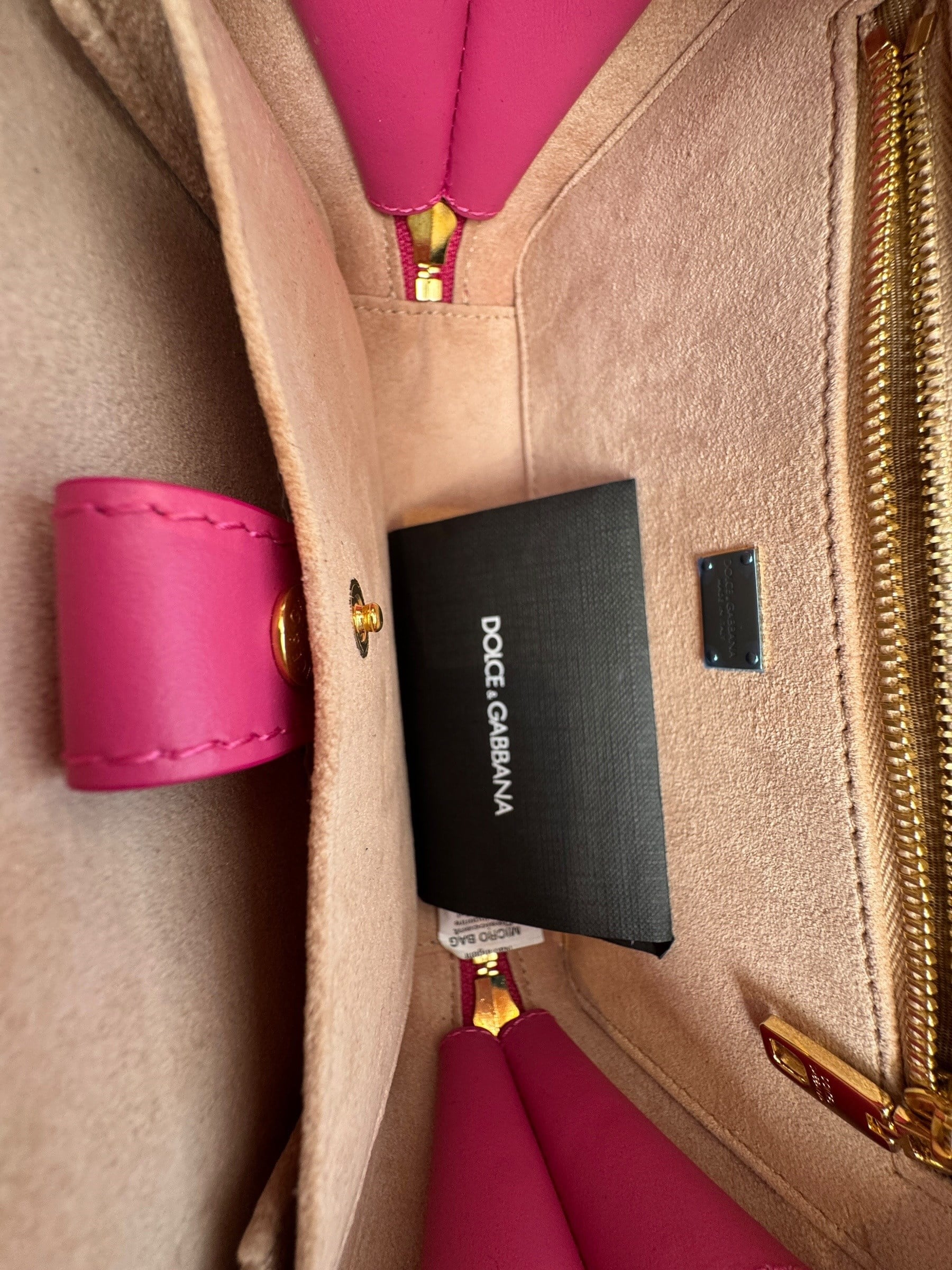 DOLCE GABBANA PINK LOGO CROSSBODY BAG