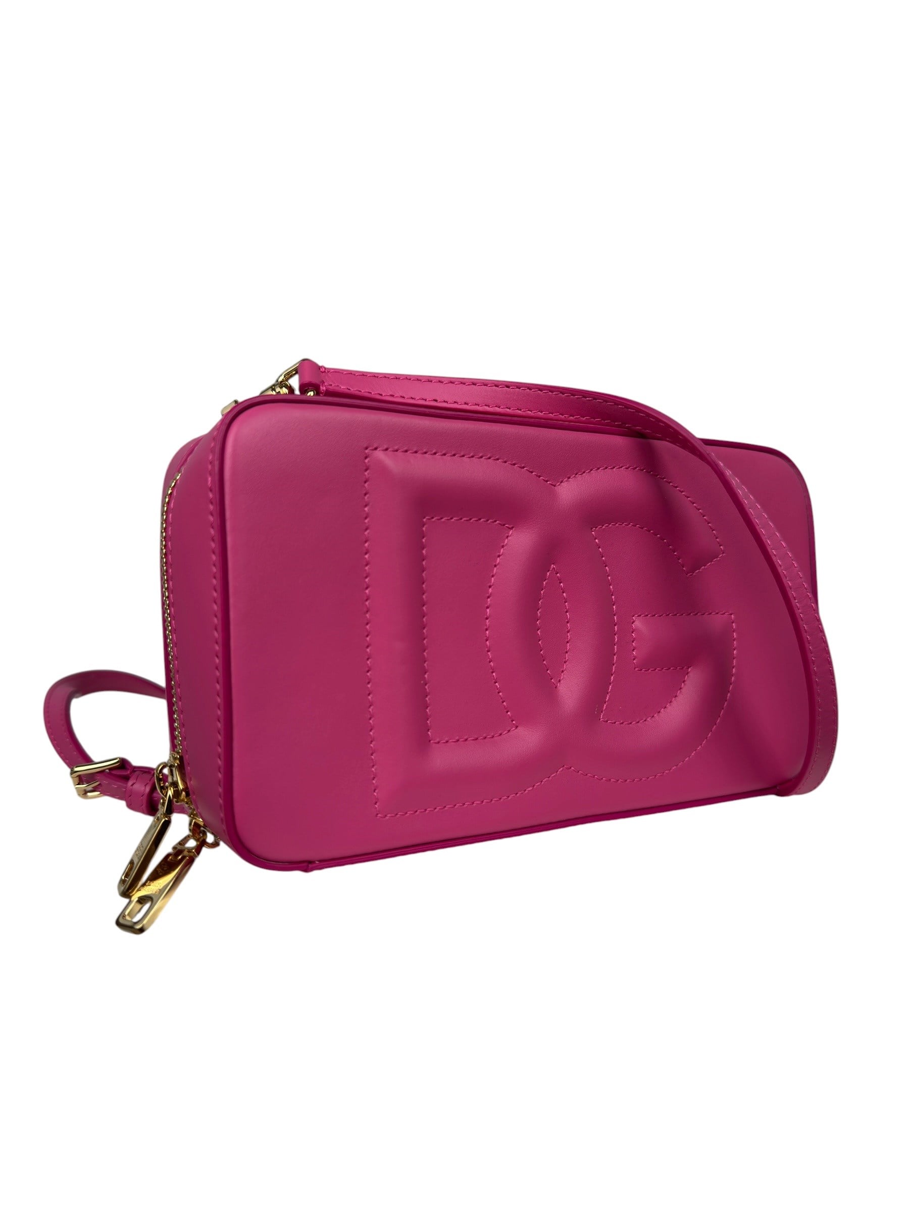 DOLCE GABBANA PINK LOGO CROSSBODY BAG