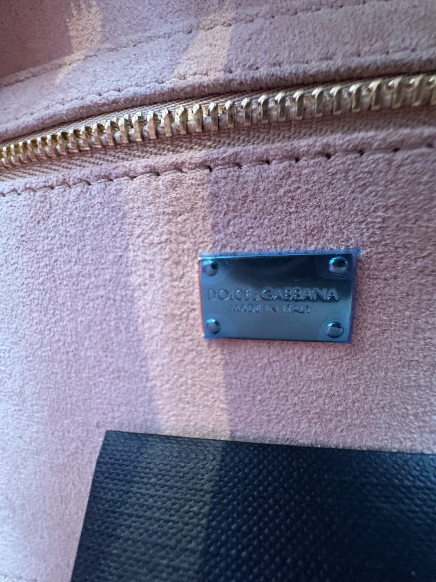 DOLCE GABBANA PINK LOGO CROSSBODY BAG