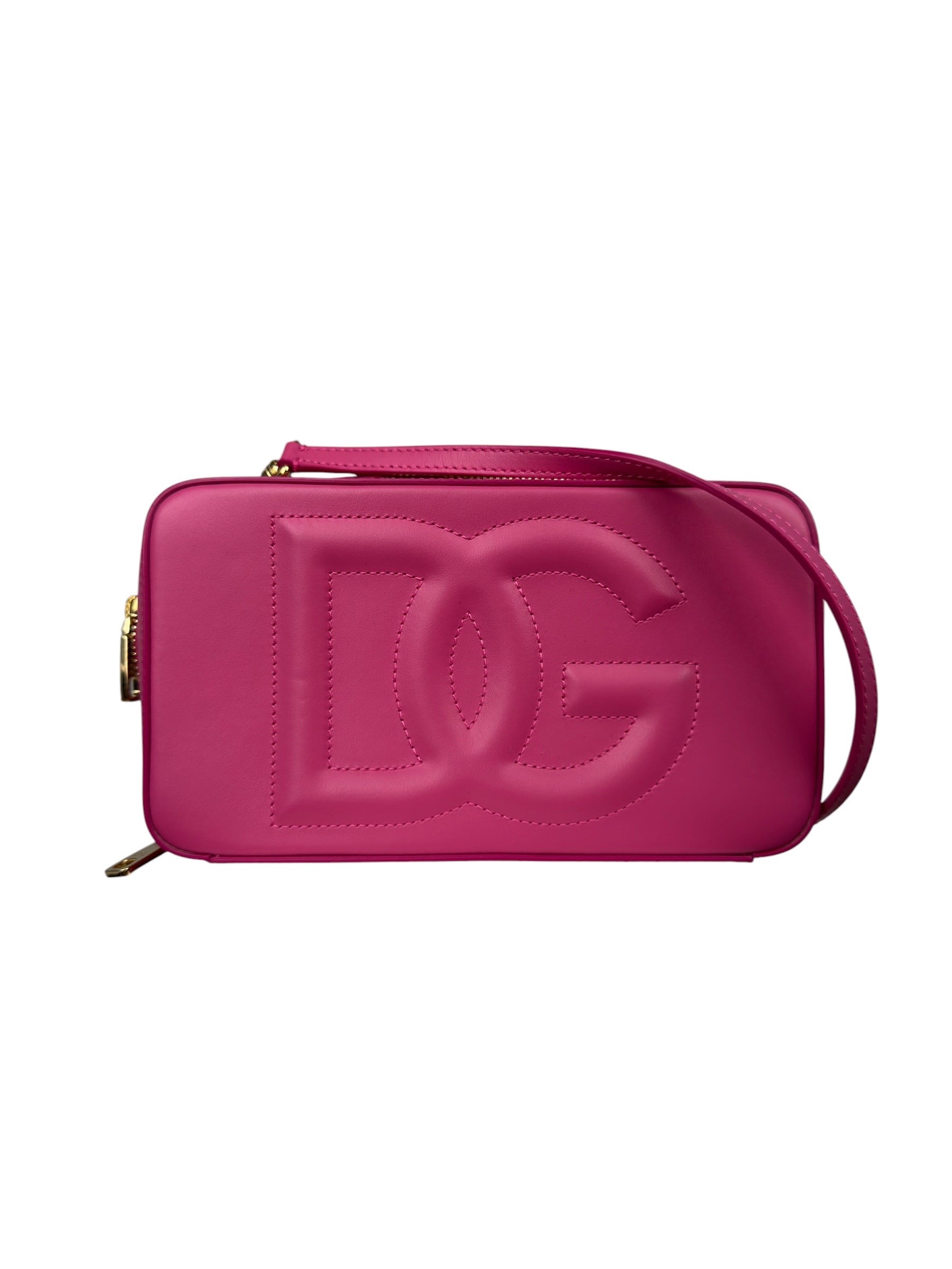 DOLCE GABBANA PINK LOGO CROSSBODY BAG