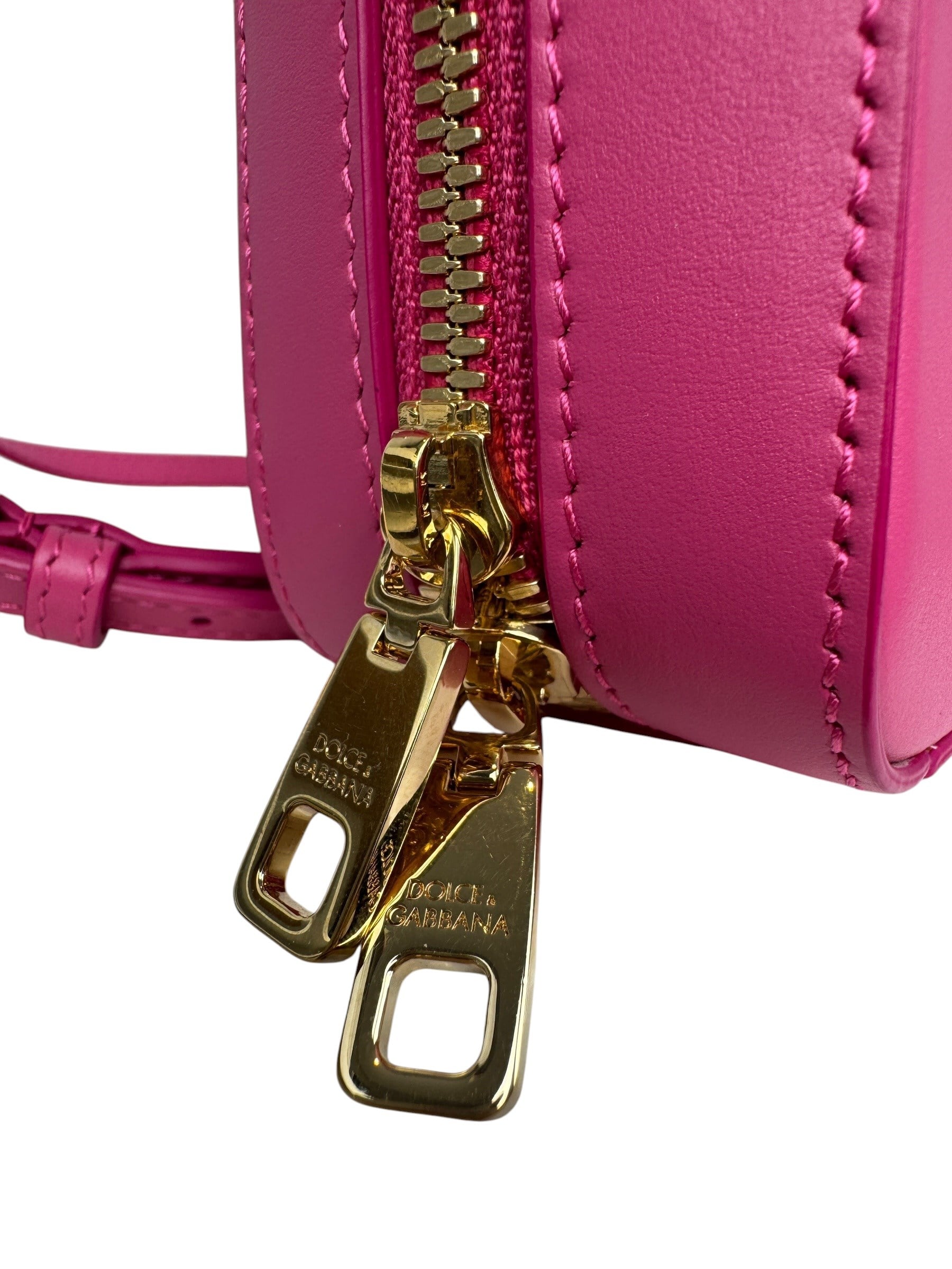 DOLCE GABBANA PINK LOGO CROSSBODY BAG