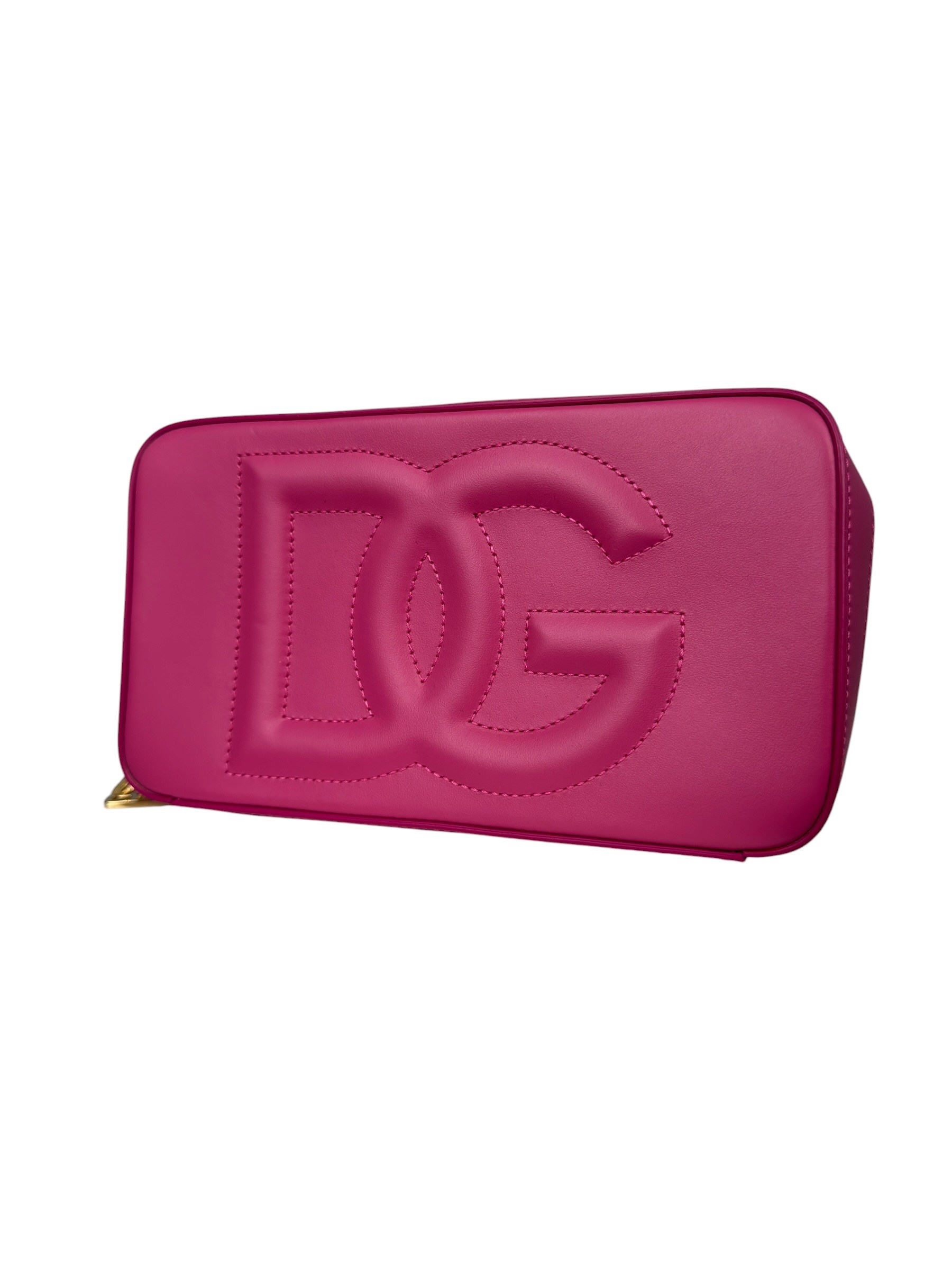 DOLCE GABBANA PINK LOGO CROSSBODY BAG