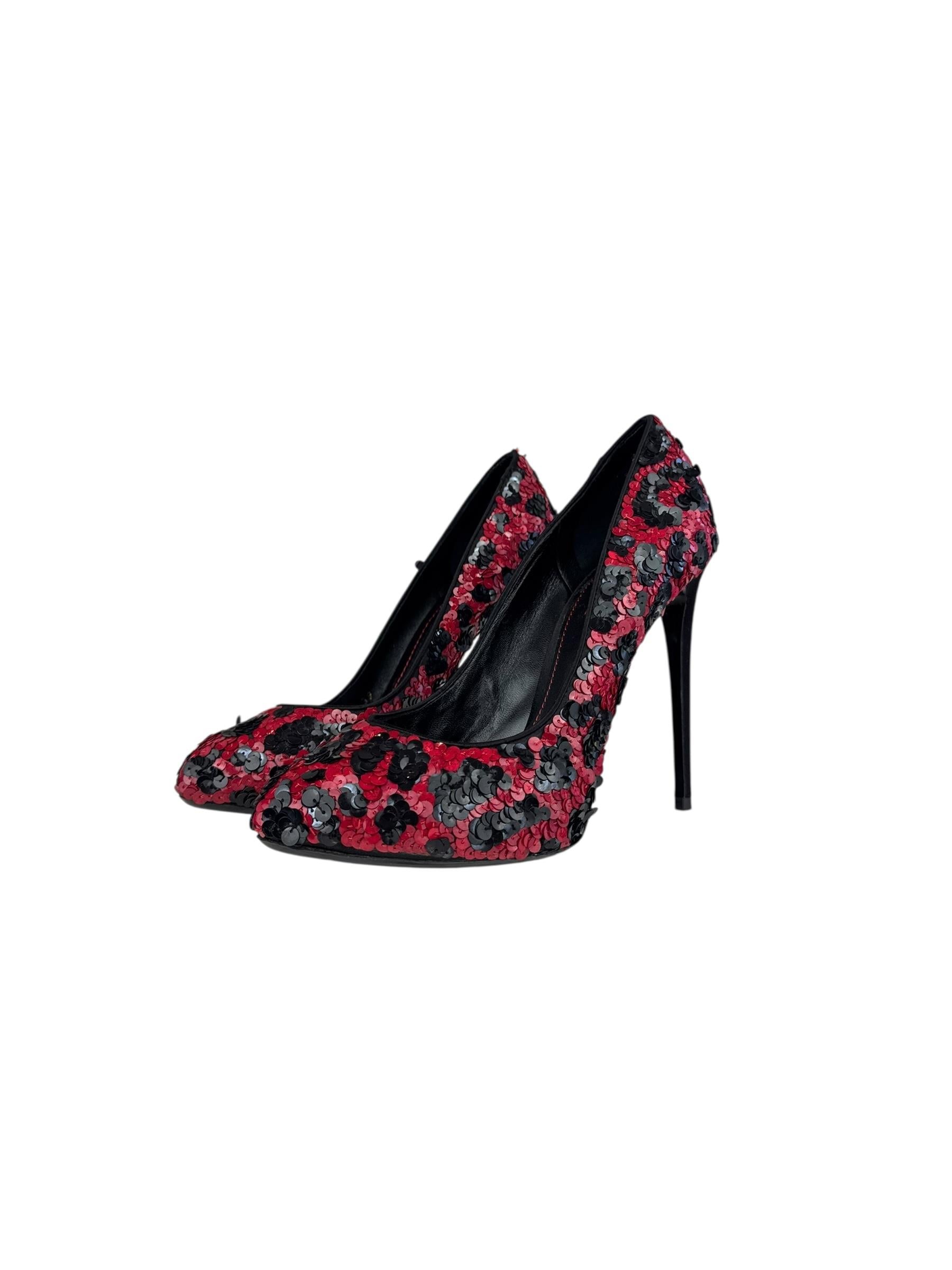 DOLCE GABBANA SEQUIN HIGH HEELS