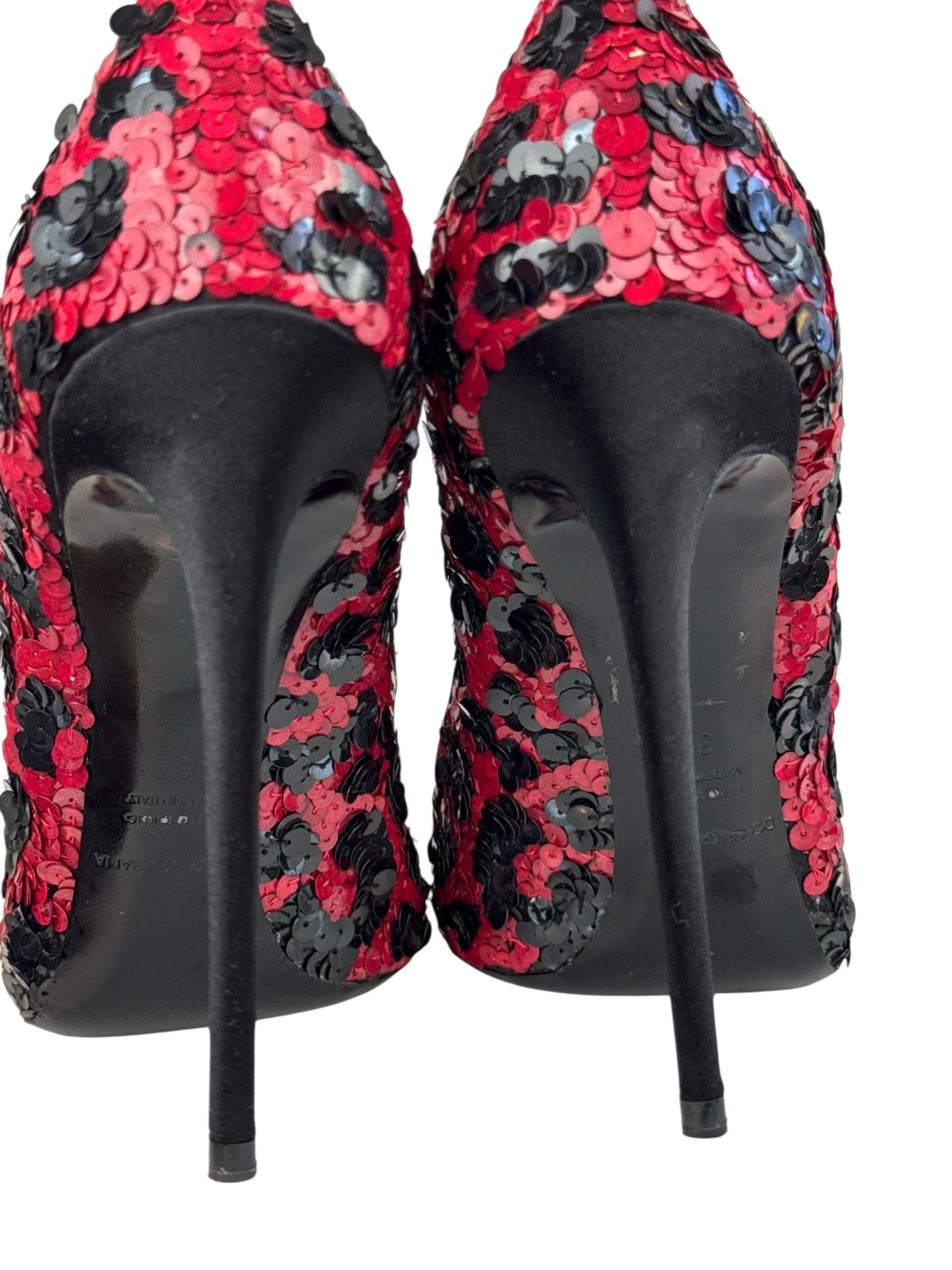 DOLCE GABBANA SEQUIN HIGH HEELS