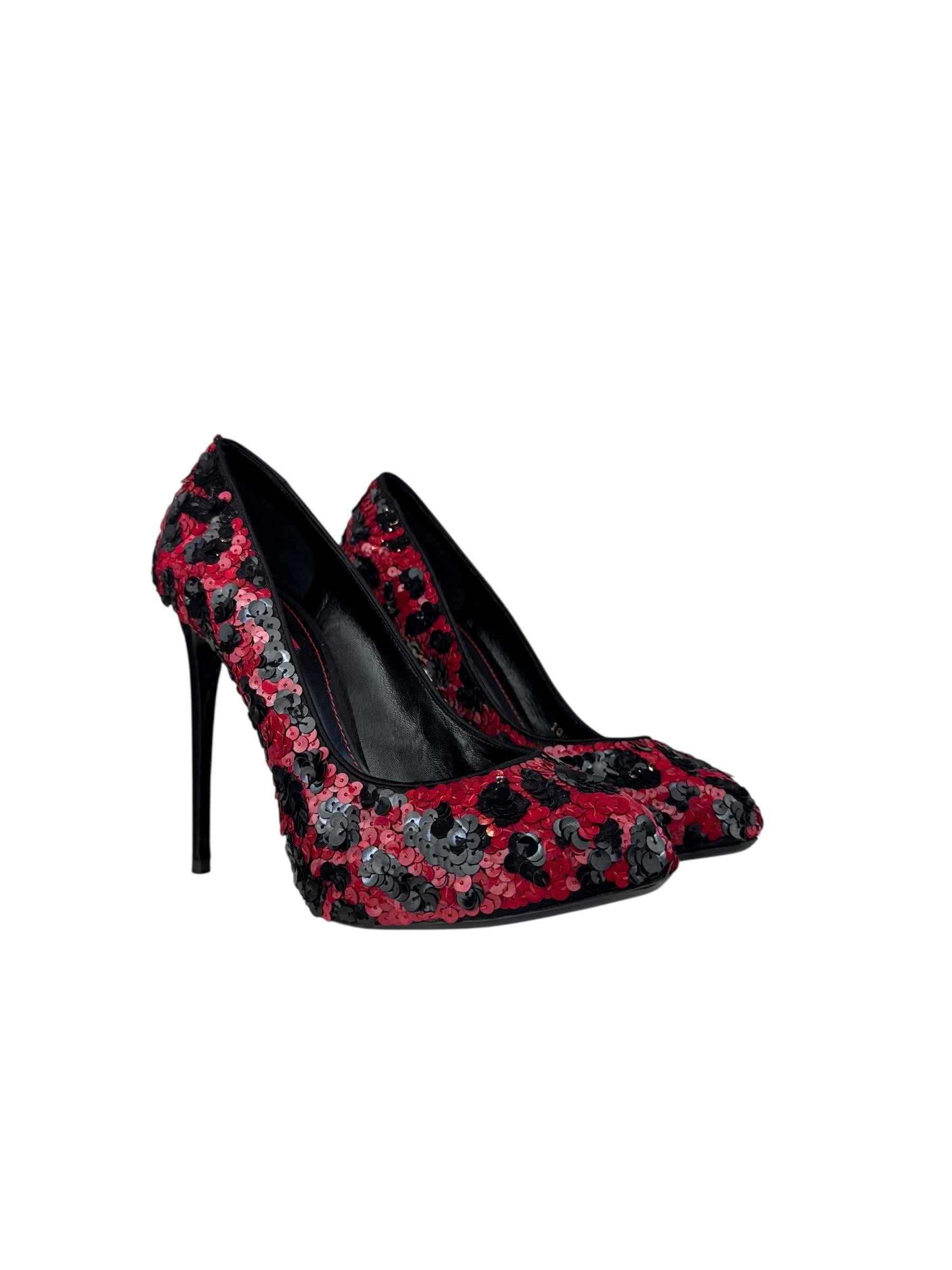 DOLCE GABBANA SEQUIN HIGH HEELS