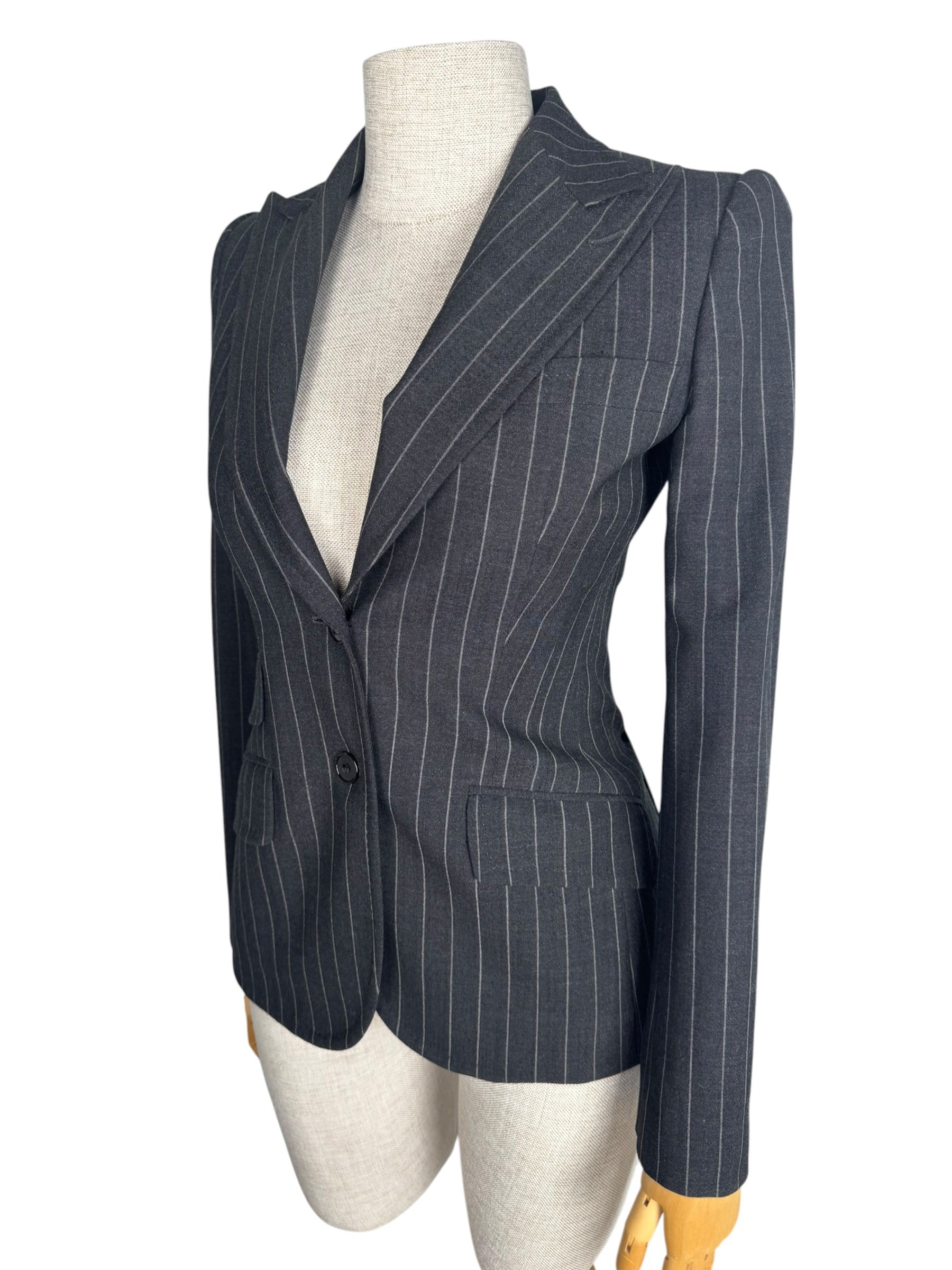 DOLCE GABBANA STRIPPED LEOPARD BLAZER JACKET