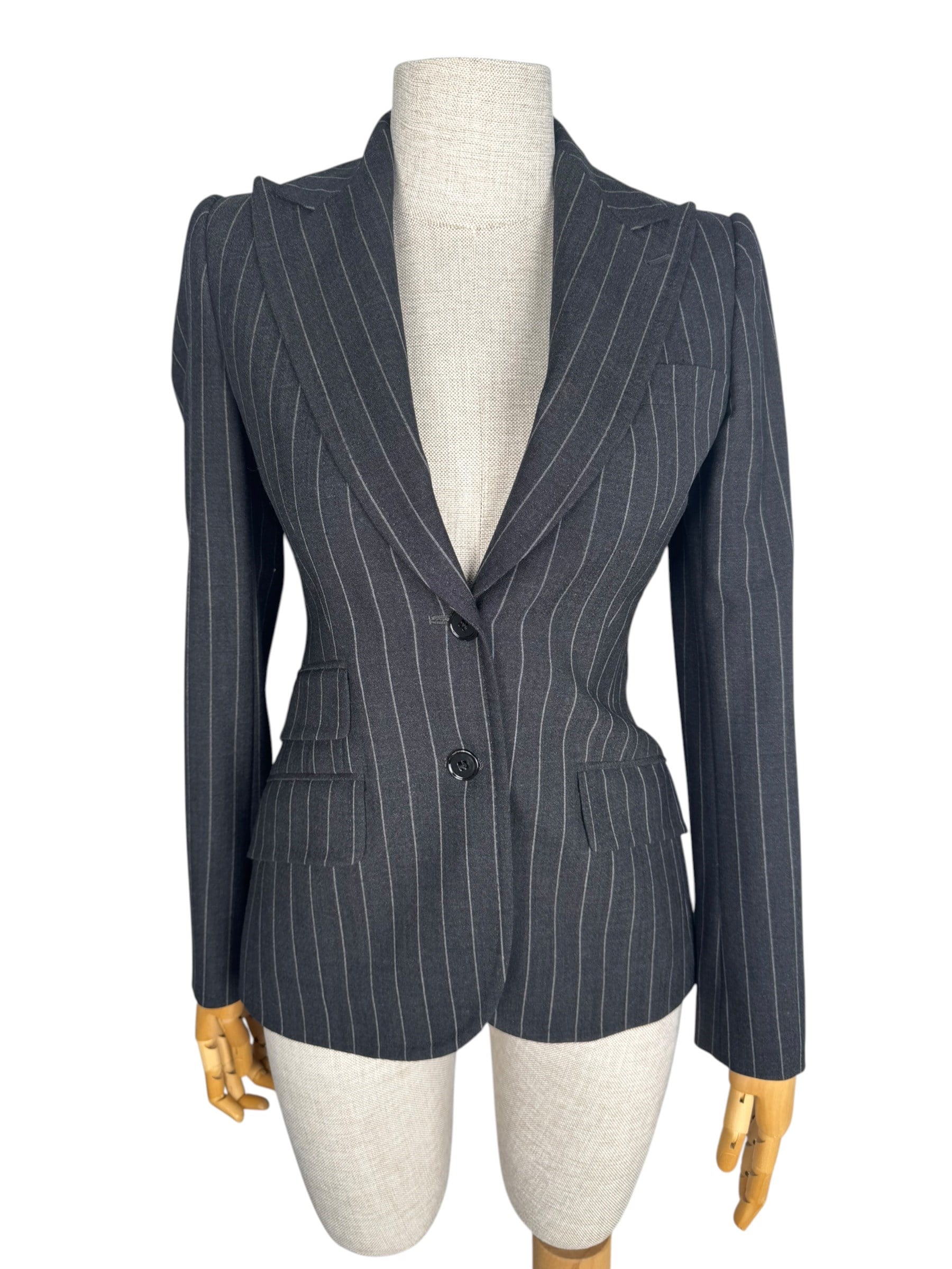 DOLCE GABBANA STRIPPED LEOPARD BLAZER JACKET