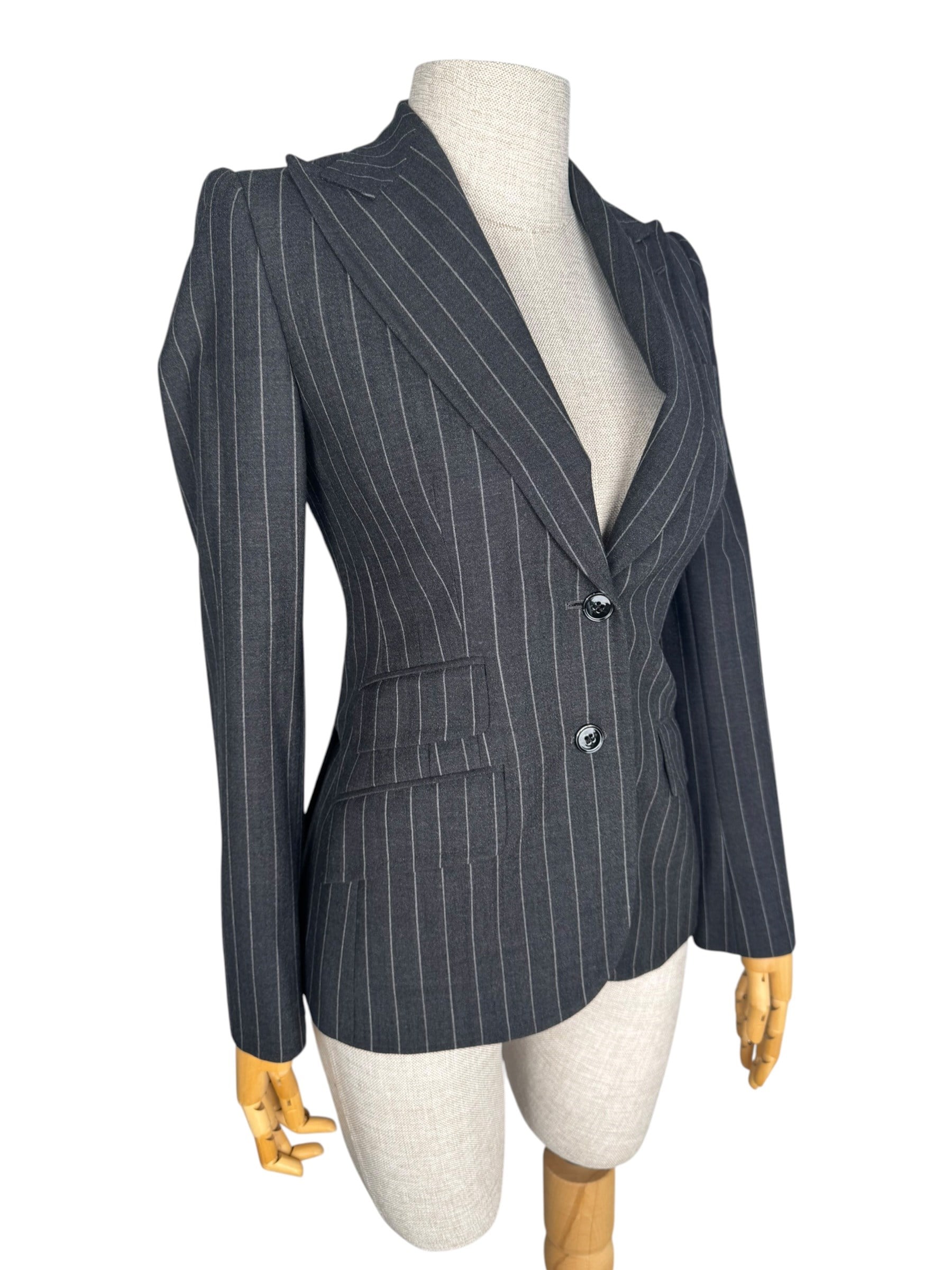 DOLCE GABBANA STRIPPED LEOPARD BLAZER JACKET