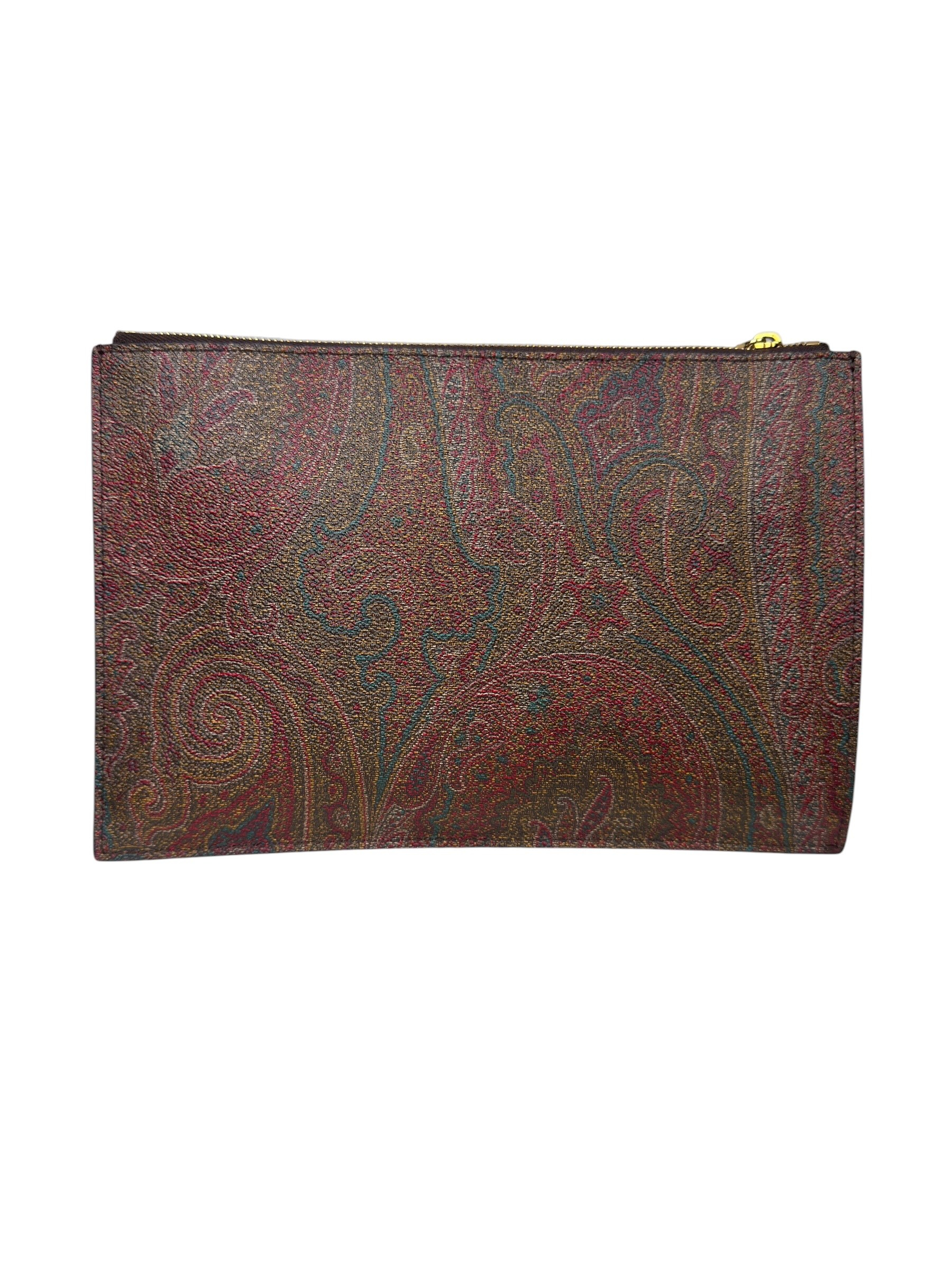 ETRO LEATHER JACQUARD CLUTCH BAG