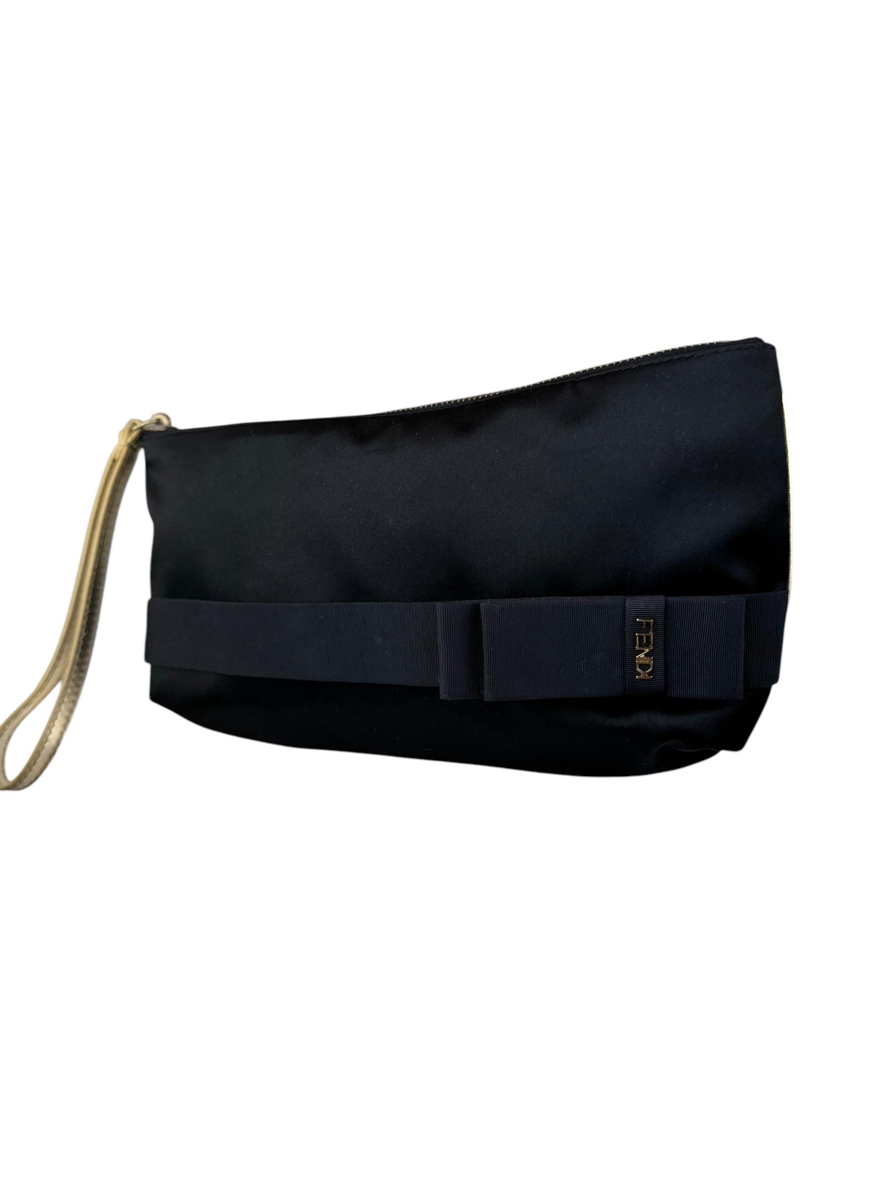 FENDI BLACK CANVAS CLUTCH