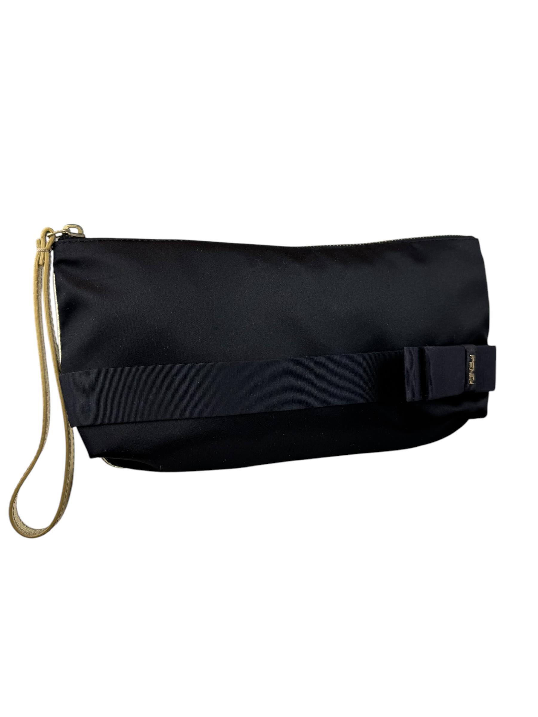 FENDI BLACK CANVAS CLUTCH