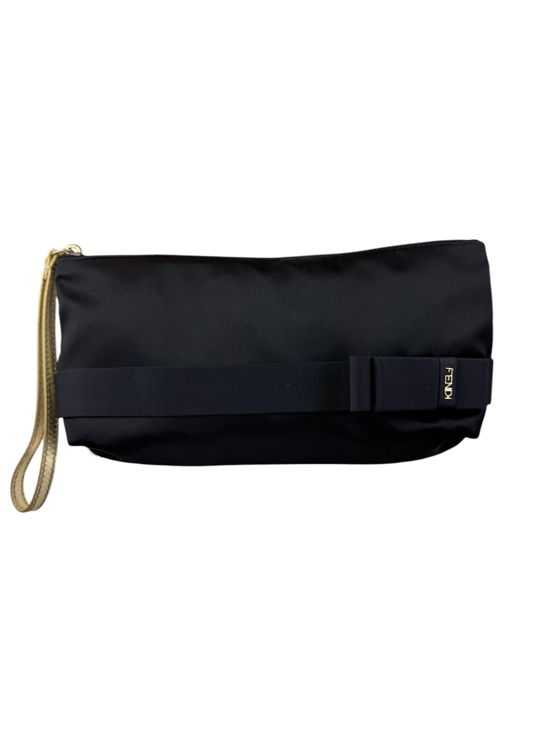 FENDI BLACK CANVAS CLUTCH
