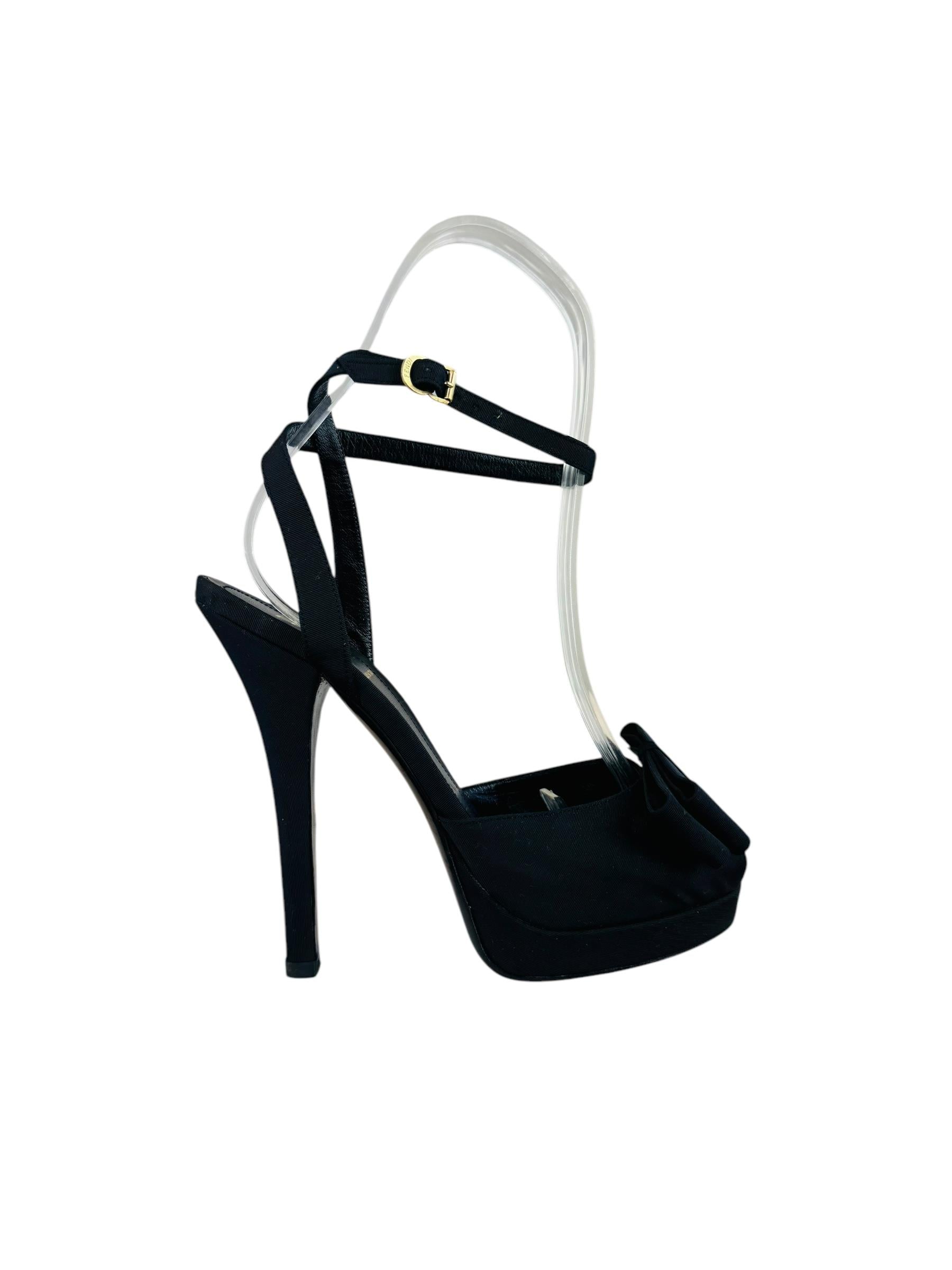 FENDI BLACK RIBBON HEELS