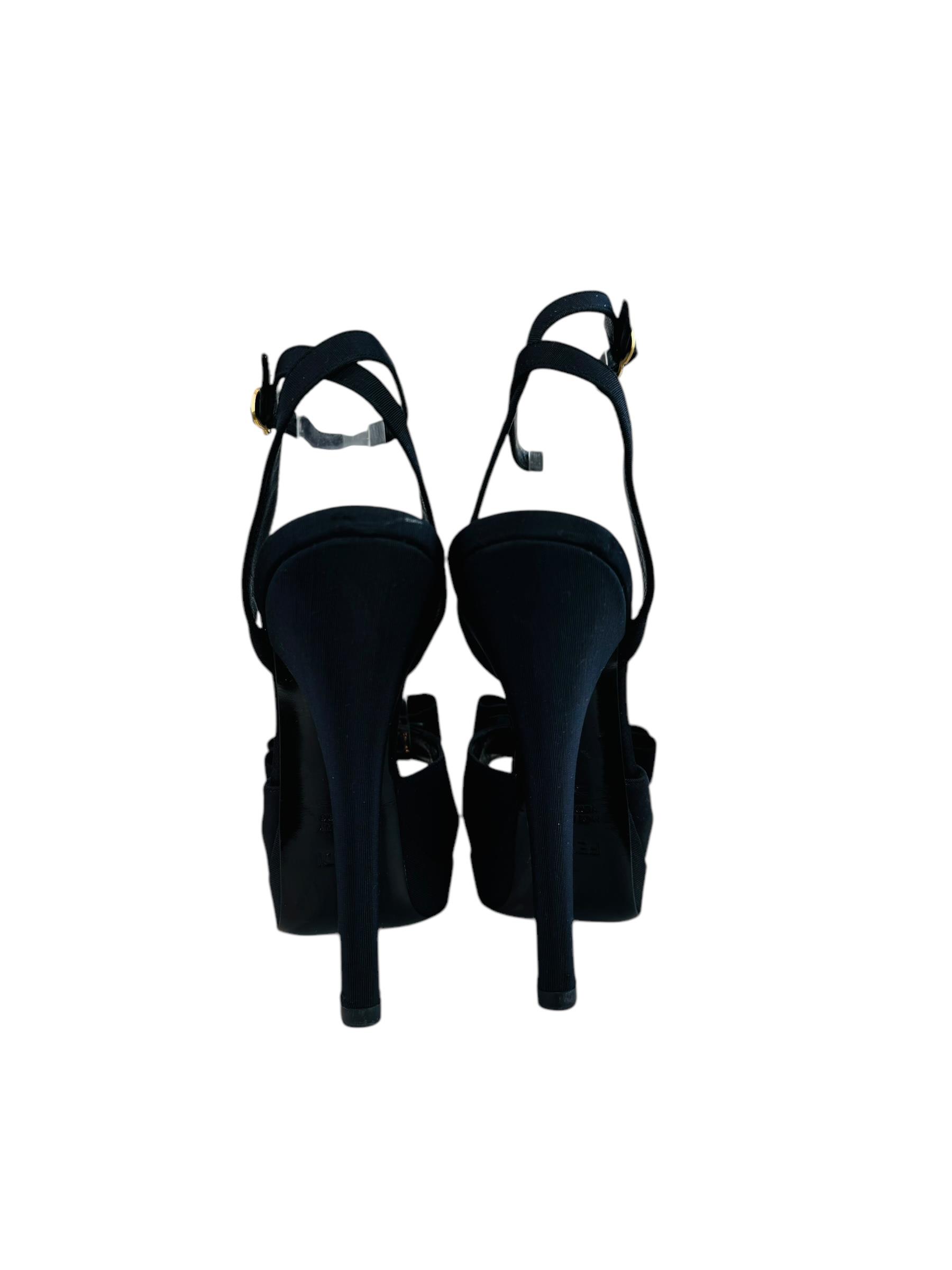 FENDI BLACK RIBBON HEELS