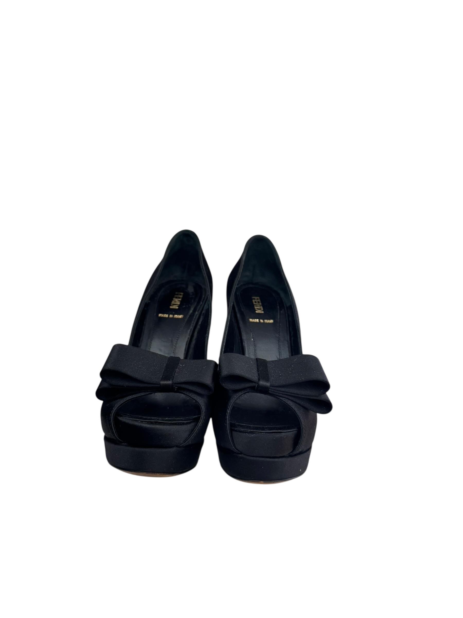 FENDI BLACK RIBBON HEELS