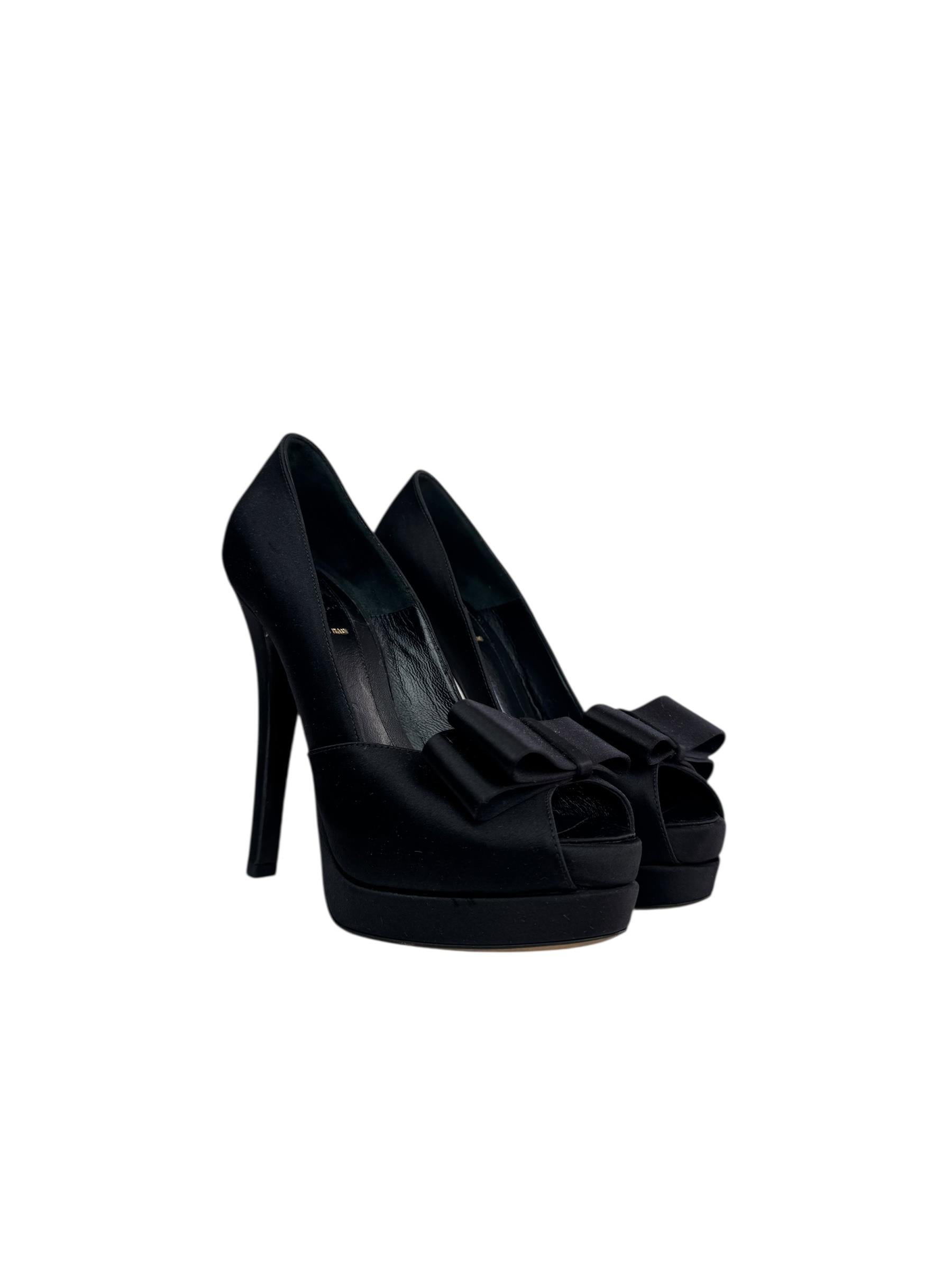 FENDI BLACK RIBBON HEELS