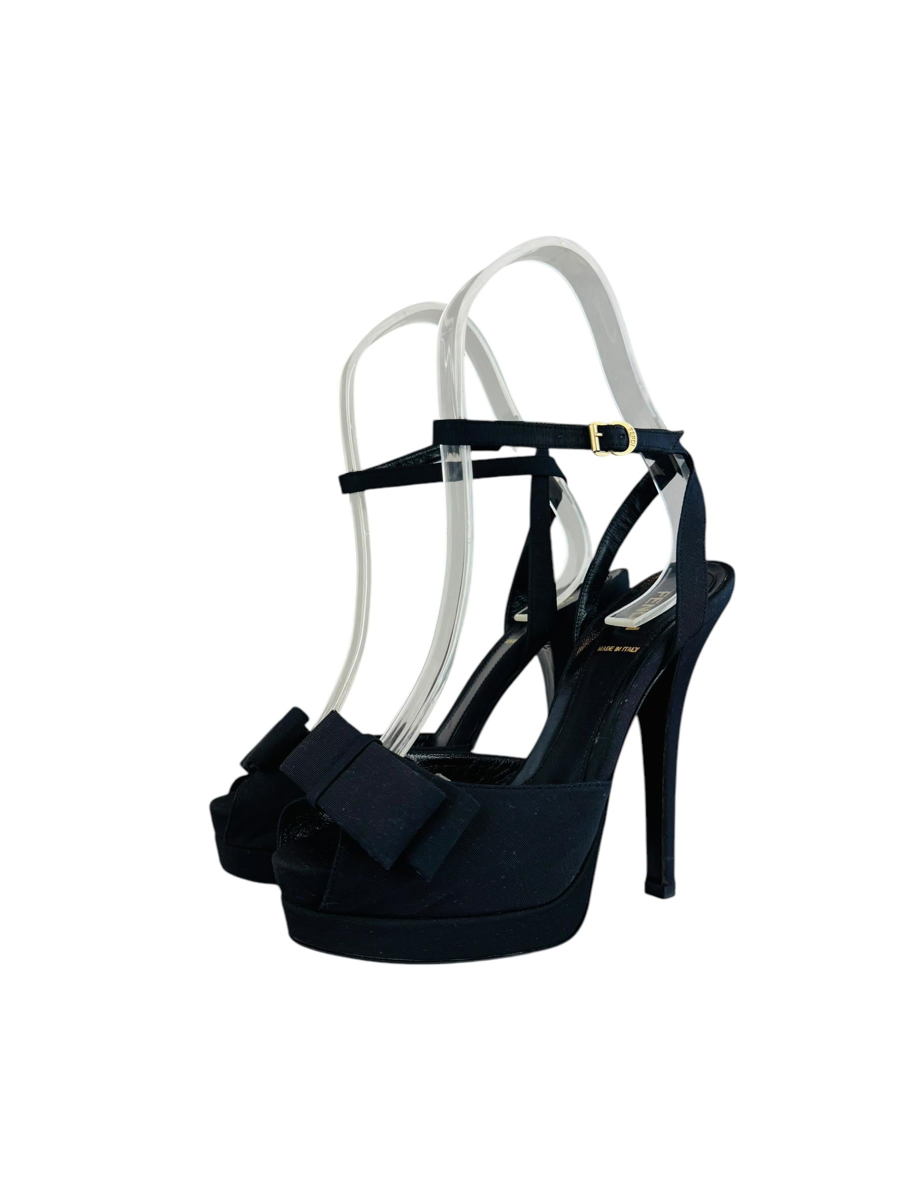 FENDI BLACK RIBBON HEELS