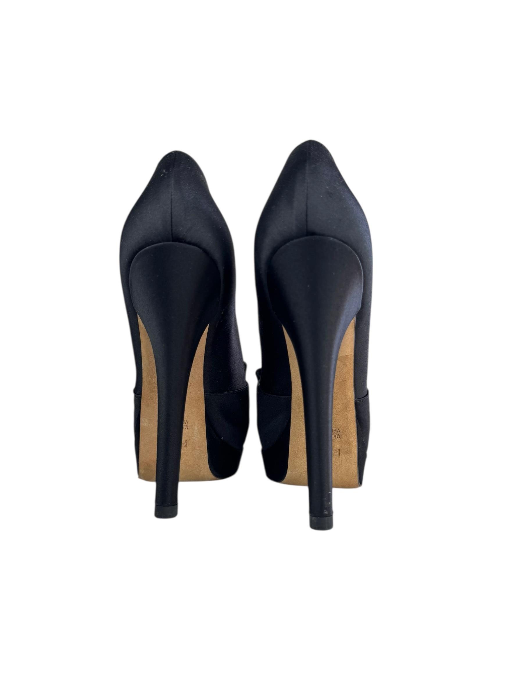 FENDI BLACK RIBBON HEELS