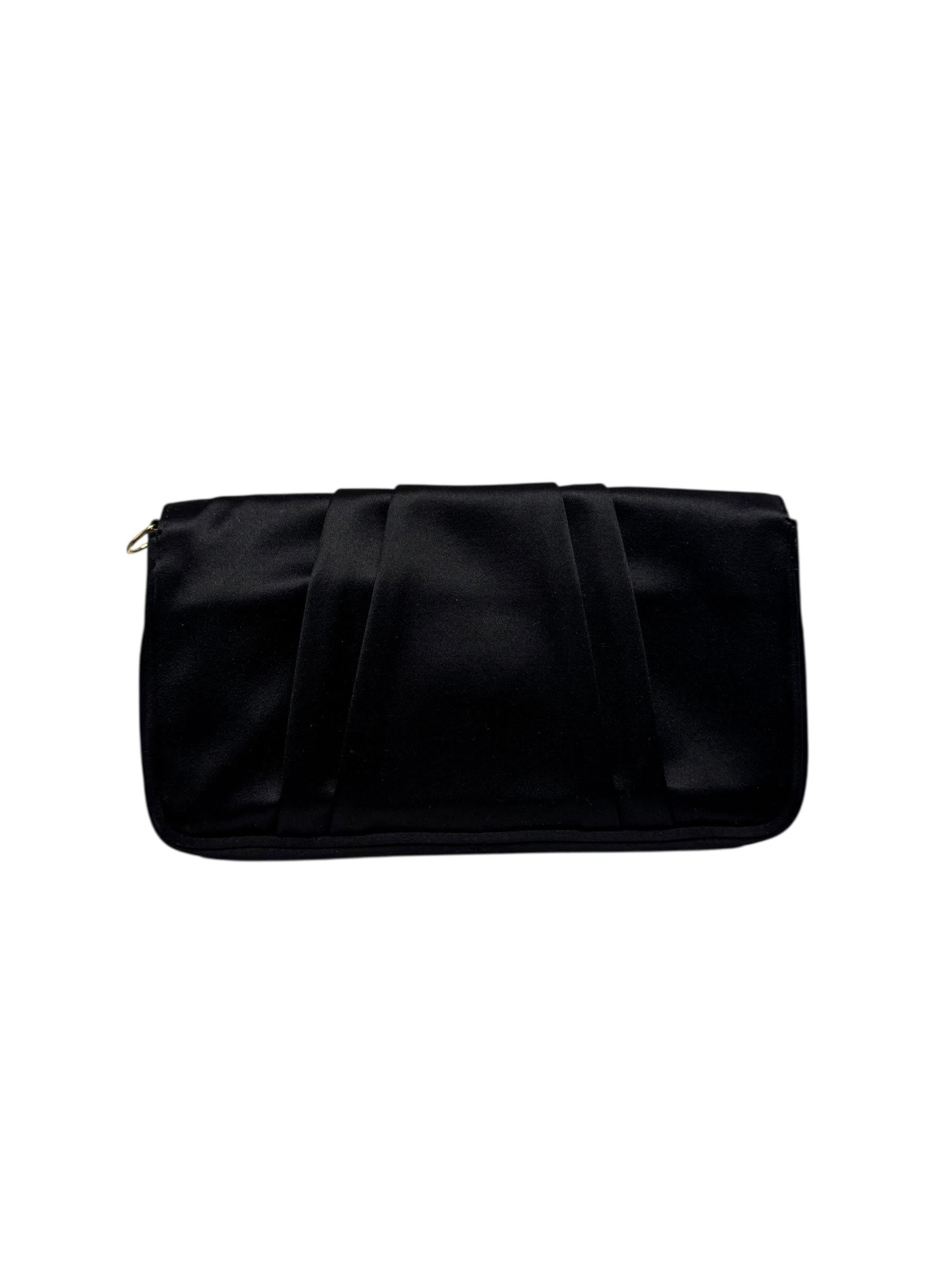 FENDI BLACK SATIN CLUTCH BAG