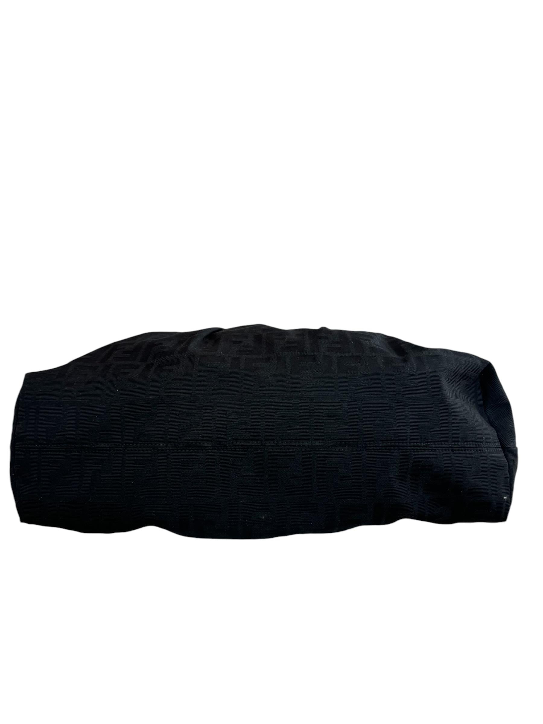 FENDI BLACK ZUCCA SHOULDER BAG