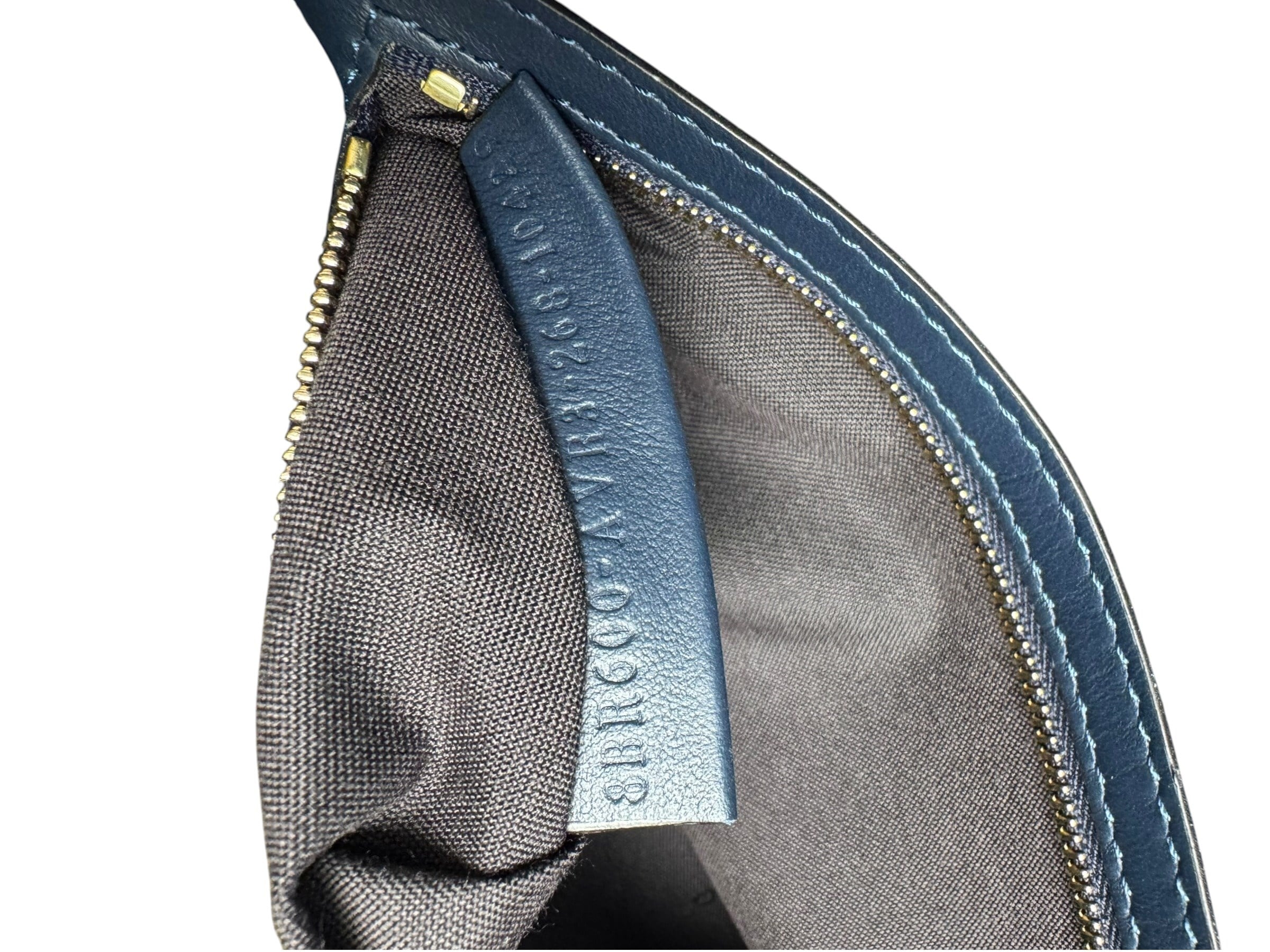 FENDI BLUE EMBRIDERED DENIM BAGUETTE