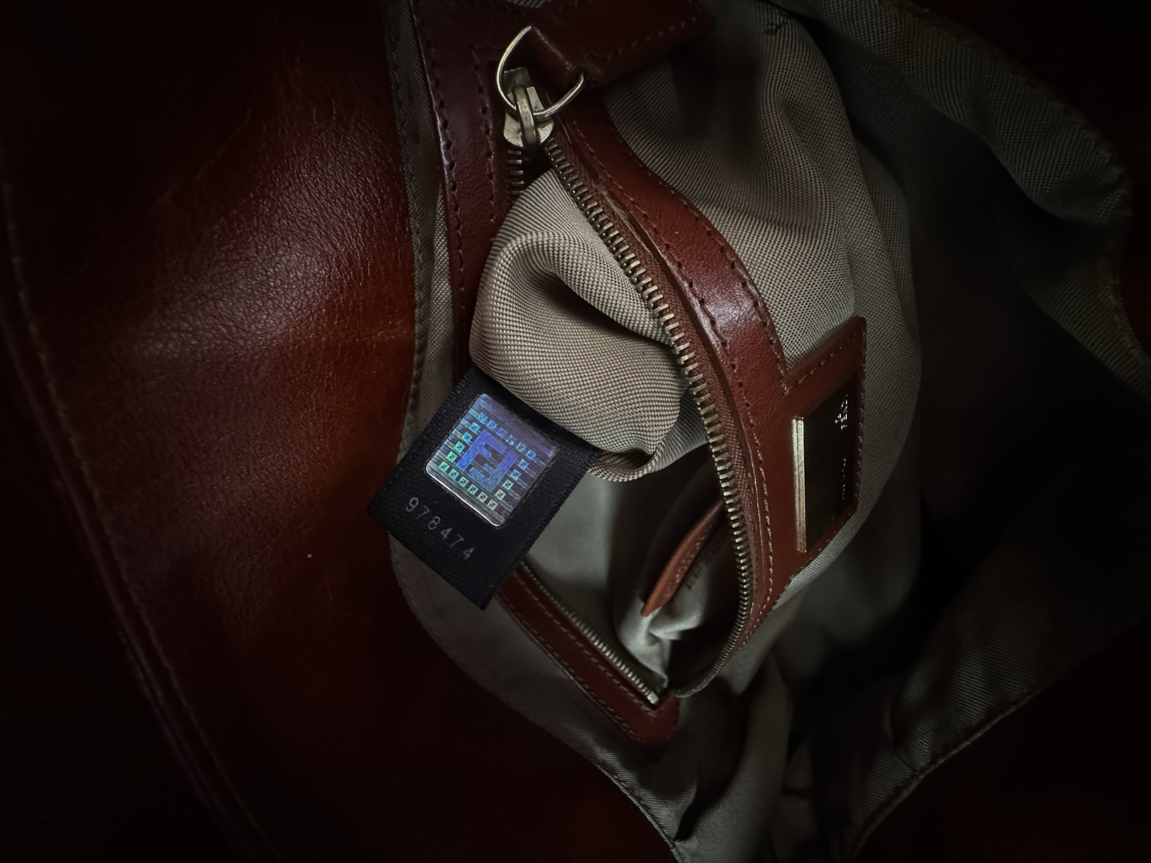 FENDI BROWN ZUCCA CHEF SHOULDER BAG