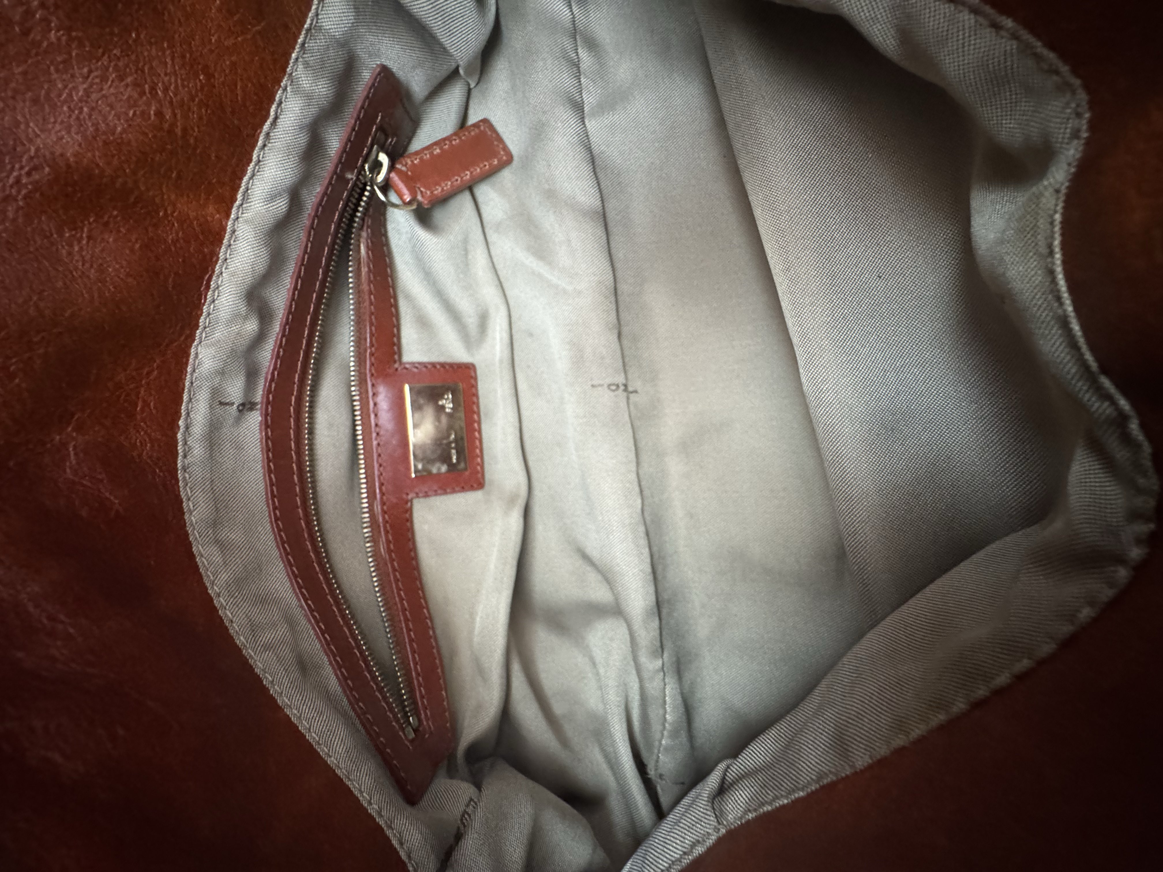 FENDI BROWN ZUCCA CHEF SHOULDER BAG