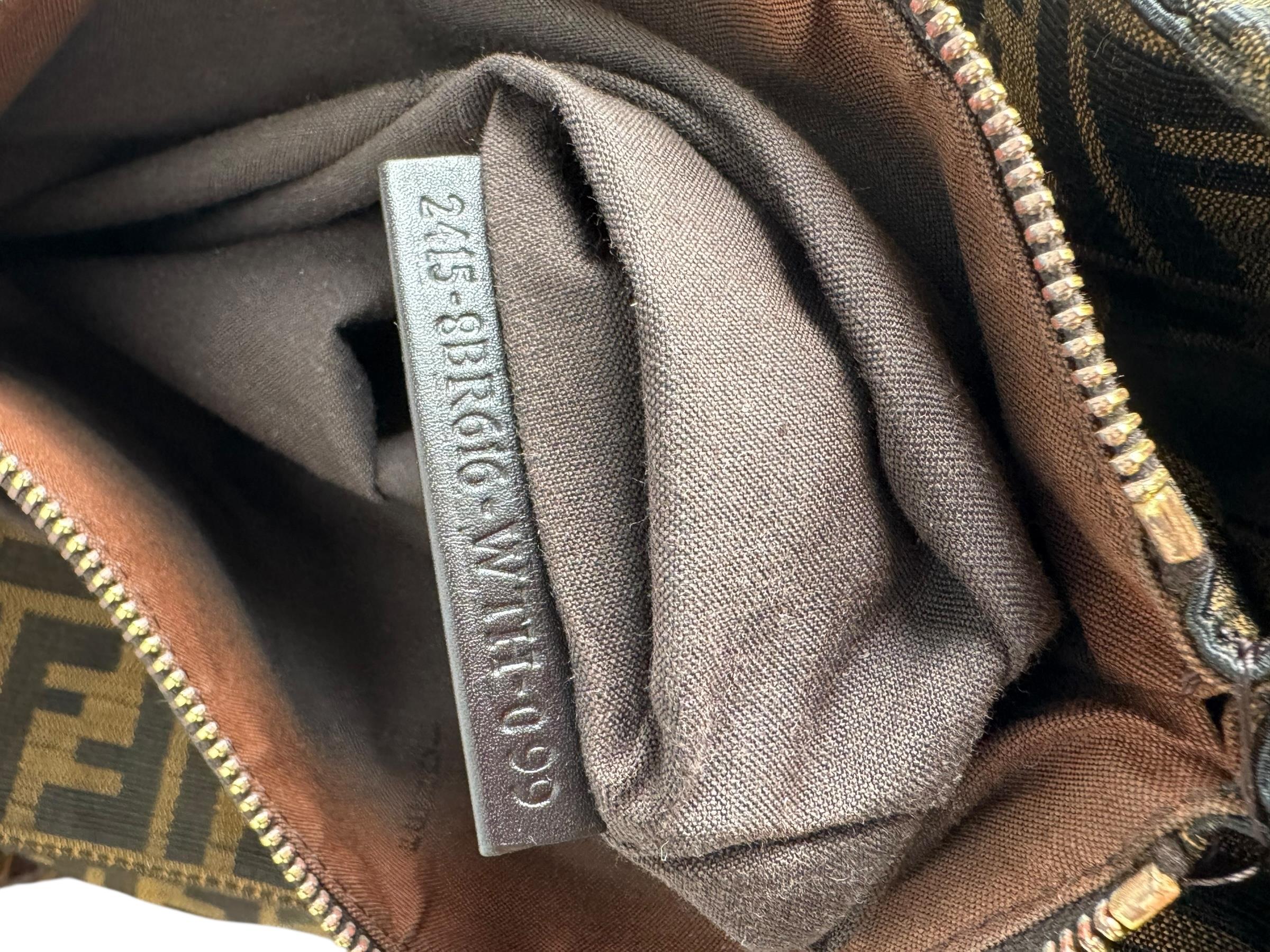 FENDI BROWN ZUCCA SHOULDER BAG