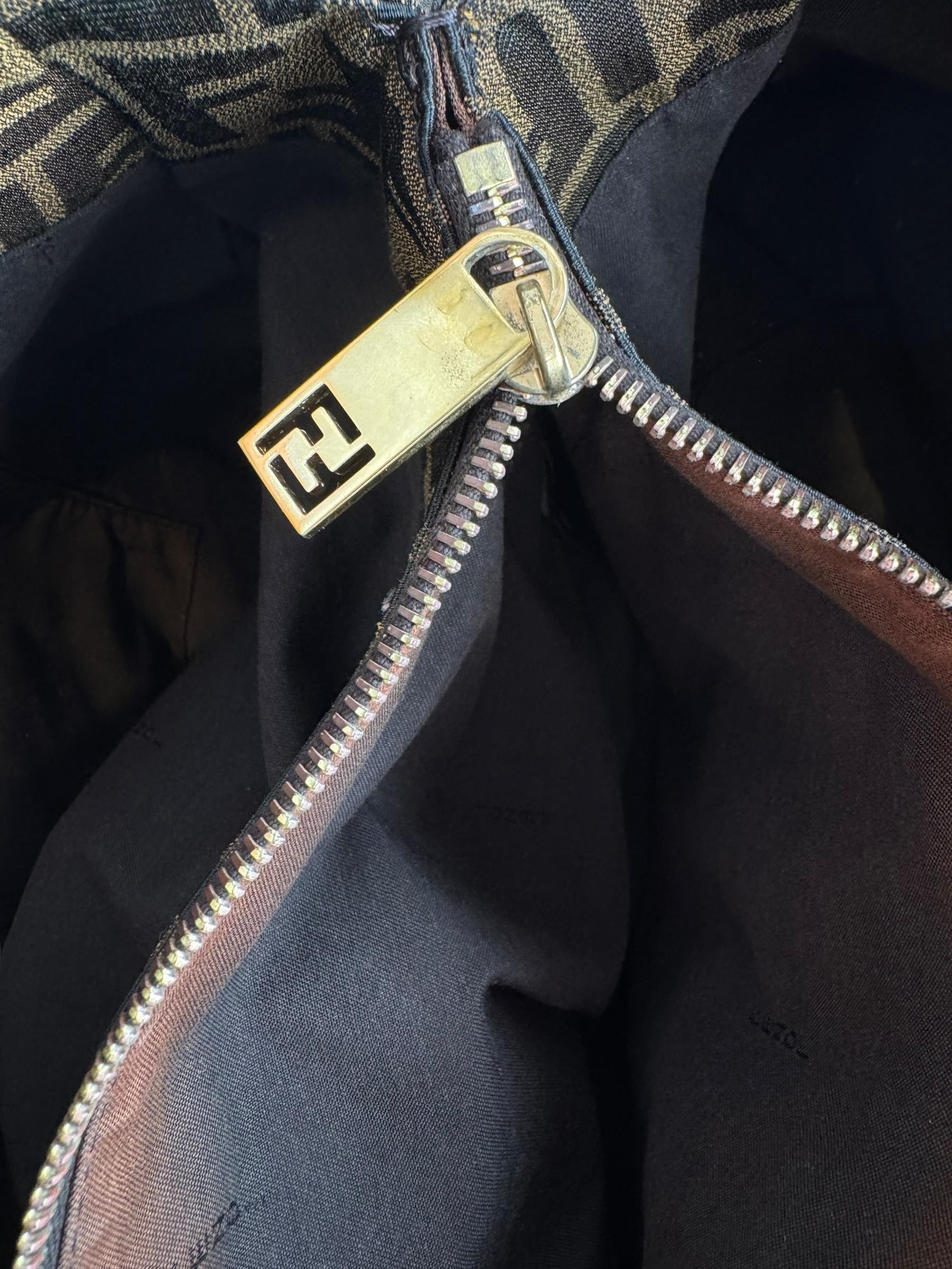 FENDI BROWN ZUCCA SHOULDER BAG