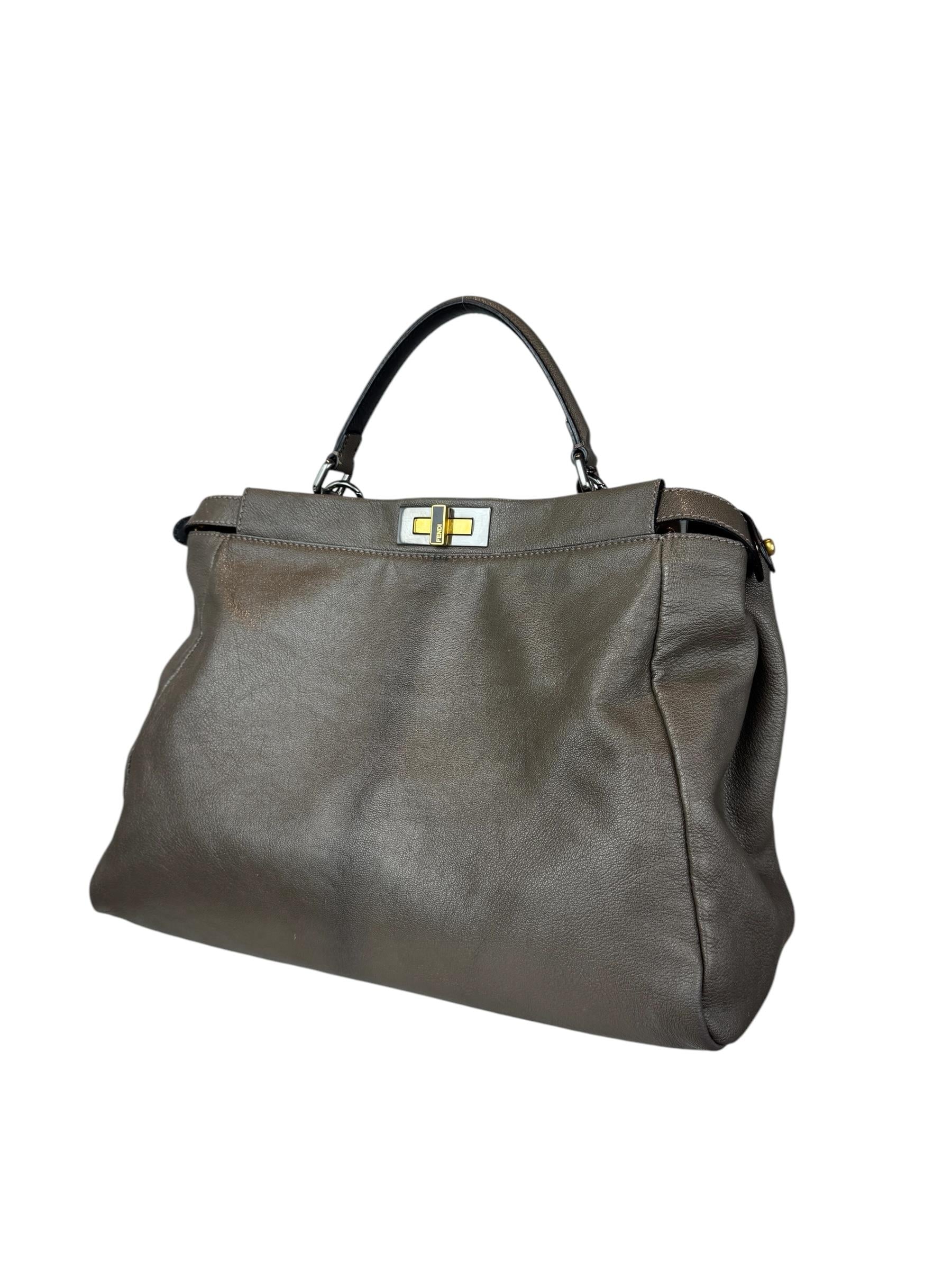 FENDI GRAY PEEKABOO SHOULDER BAG