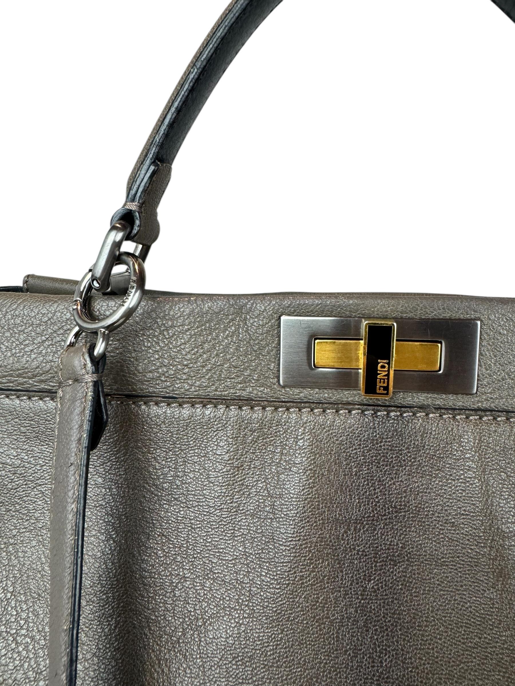 FENDI GRAY PEEKABOO SHOULDER BAG