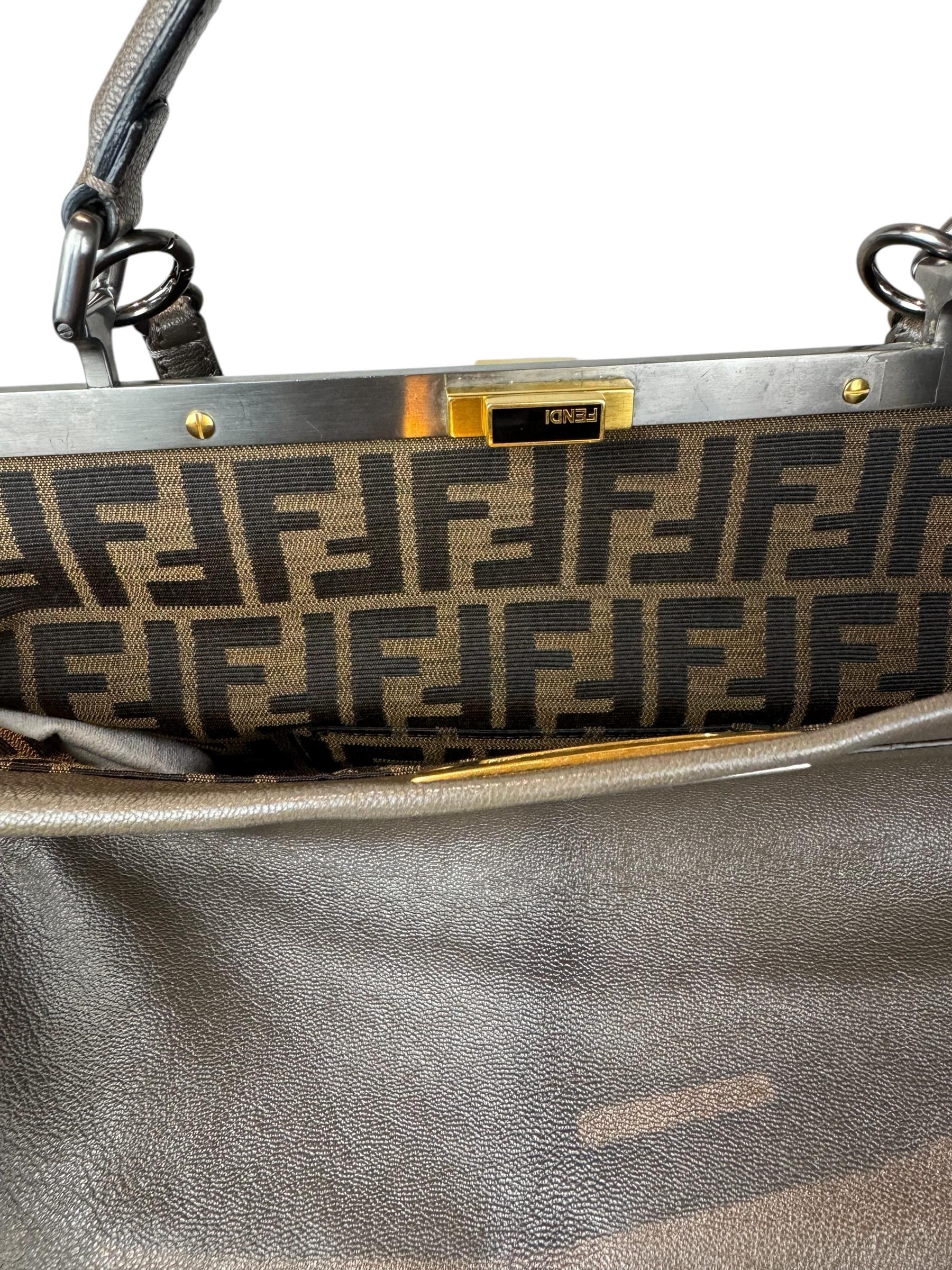 FENDI GRAY PEEKABOO SHOULDER BAG