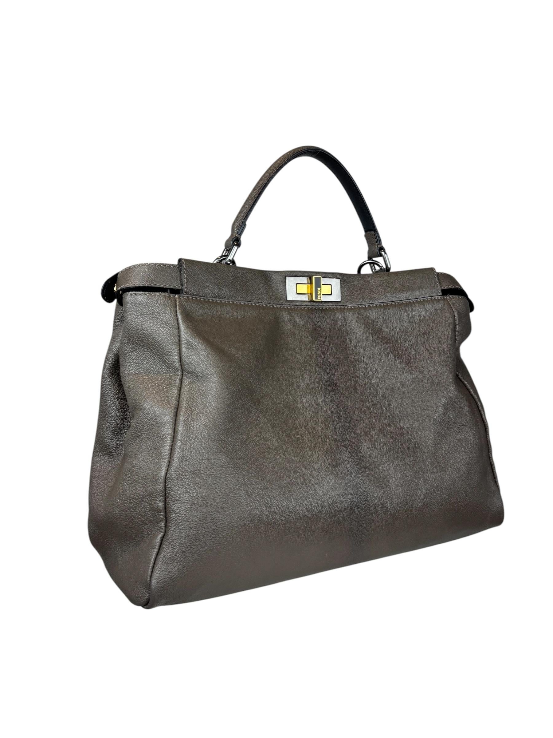FENDI GRAY PEEKABOO SHOULDER BAG