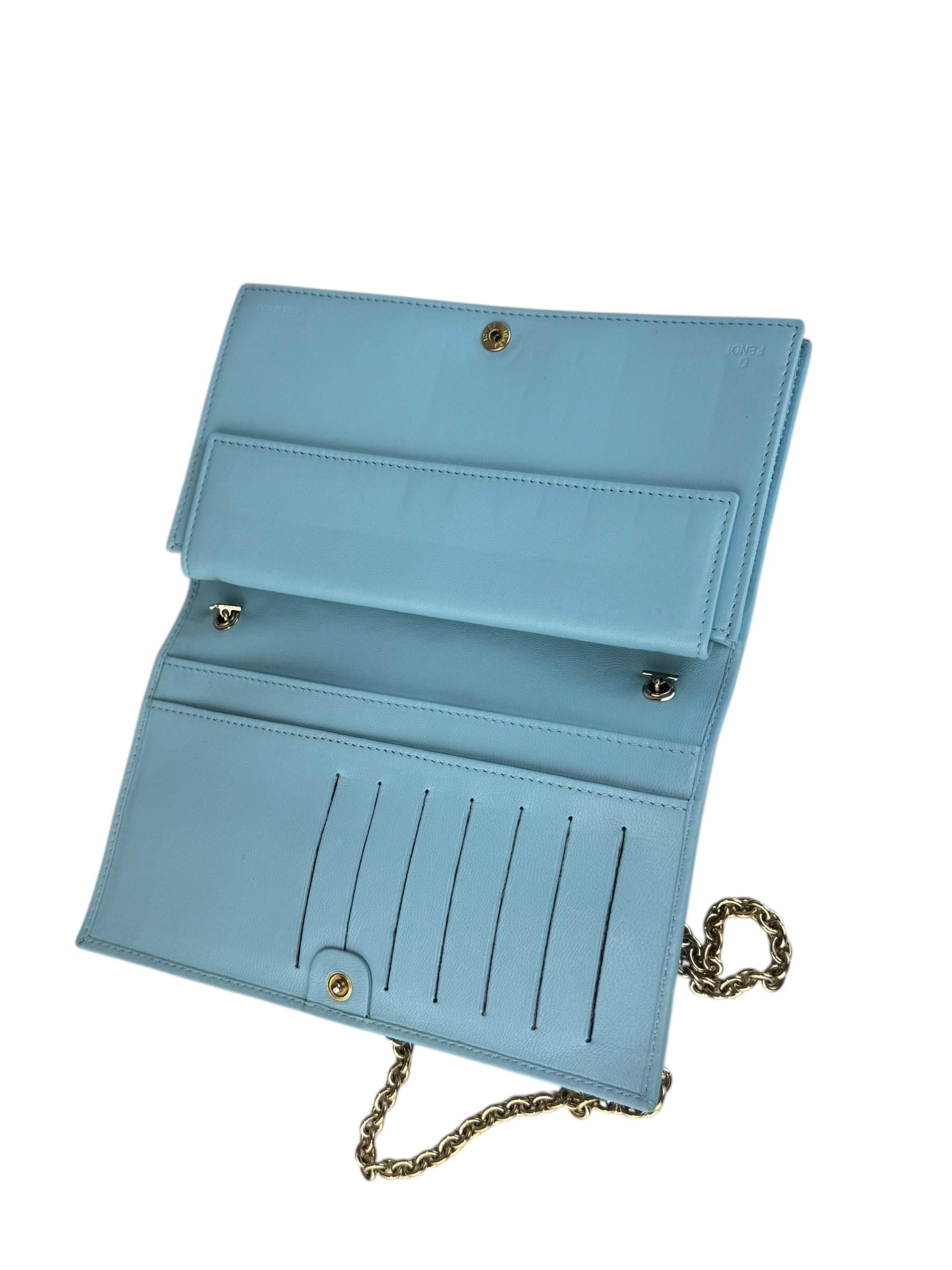 FENDI LEATHER ZUCCA CHAIN WOC
