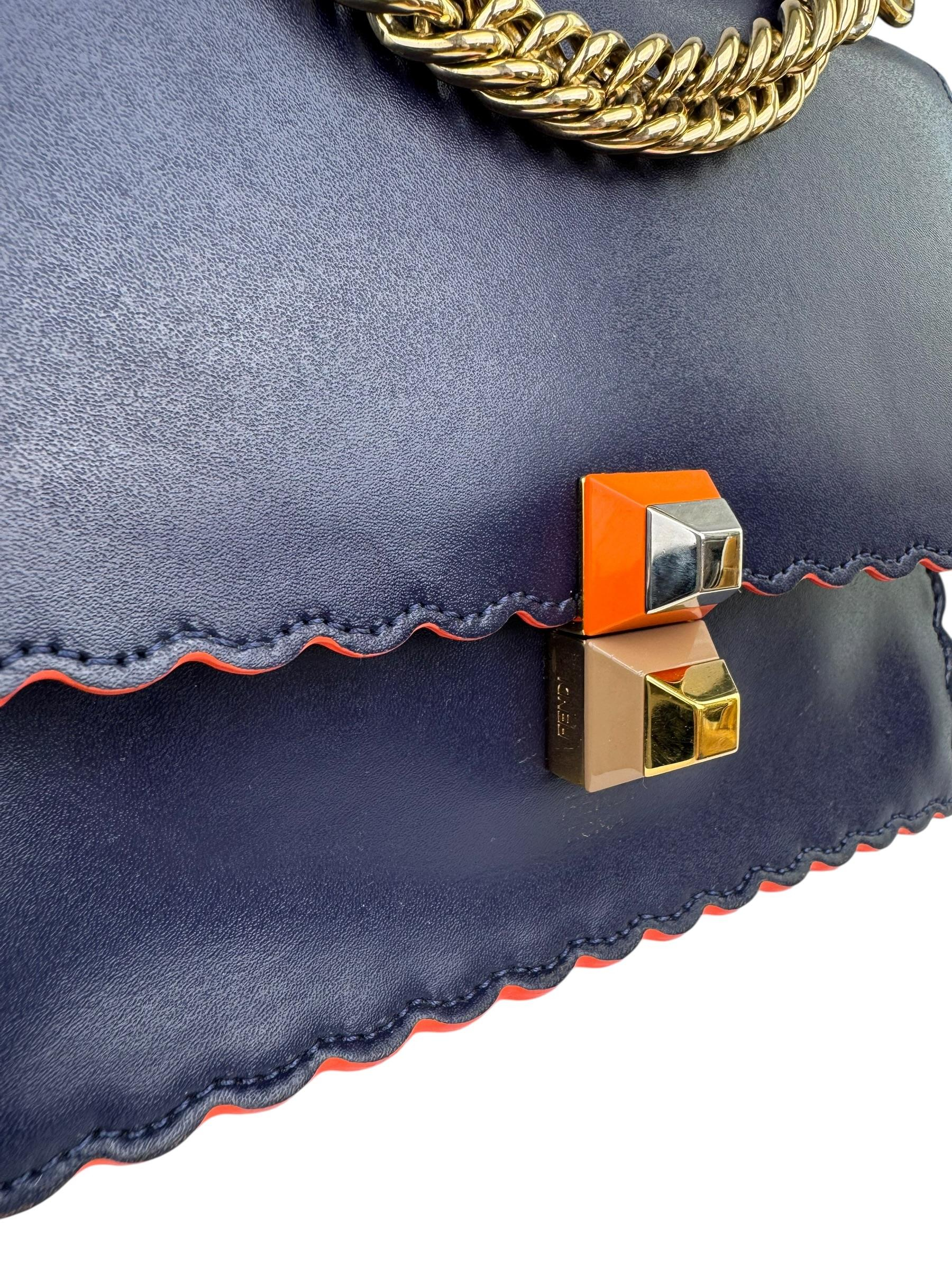 FENDI SMALL SCALLOPED LEATHER I KAN BAG