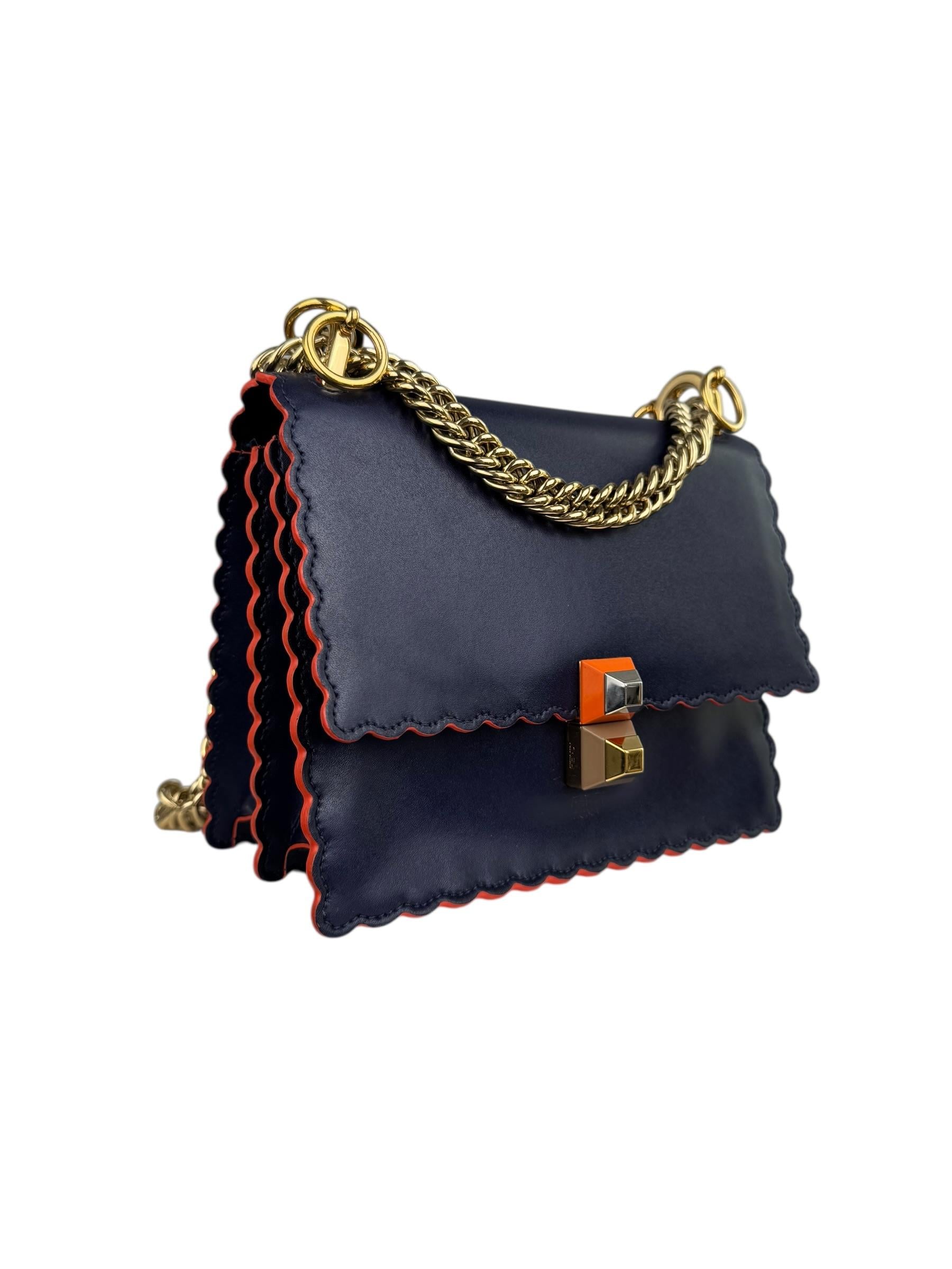 FENDI SMALL SCALLOPED LEATHER I KAN BAG