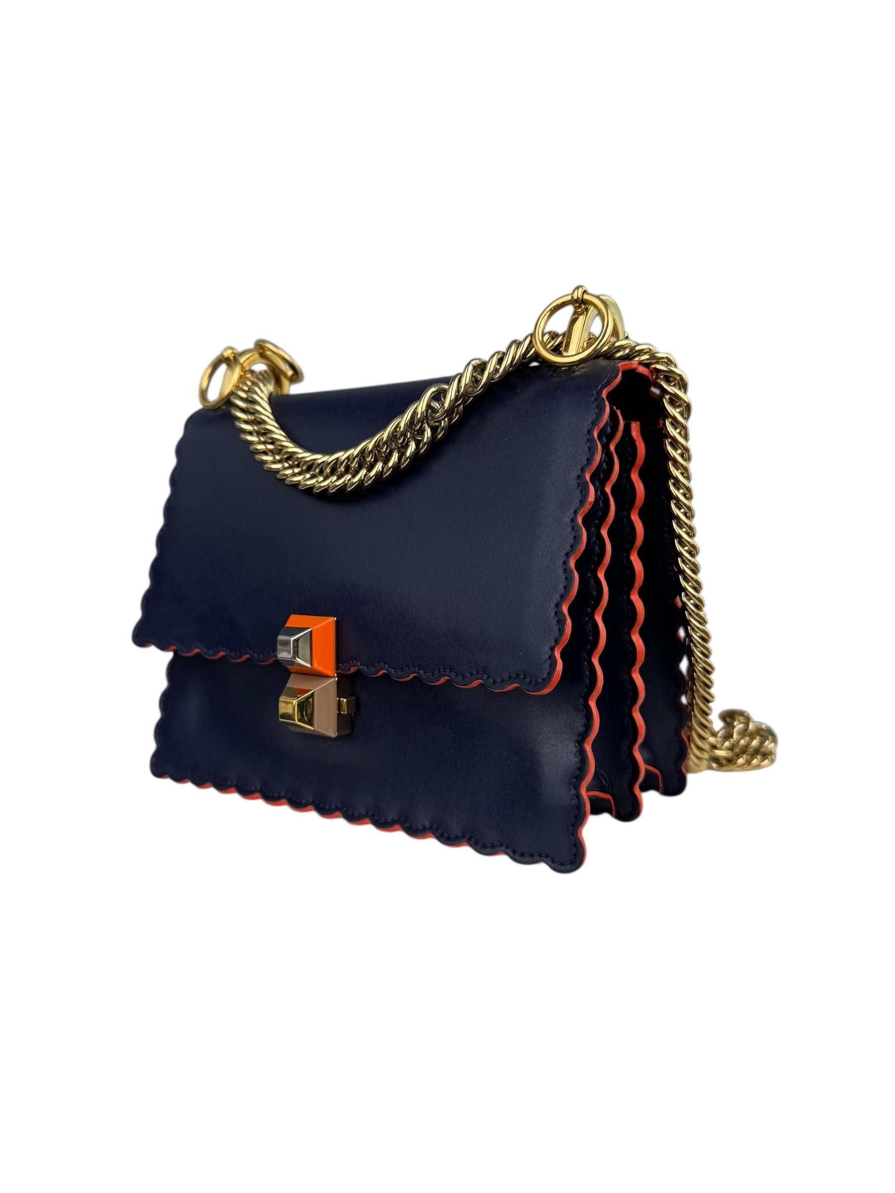 FENDI SMALL SCALLOPED LEATHER I KAN BAG