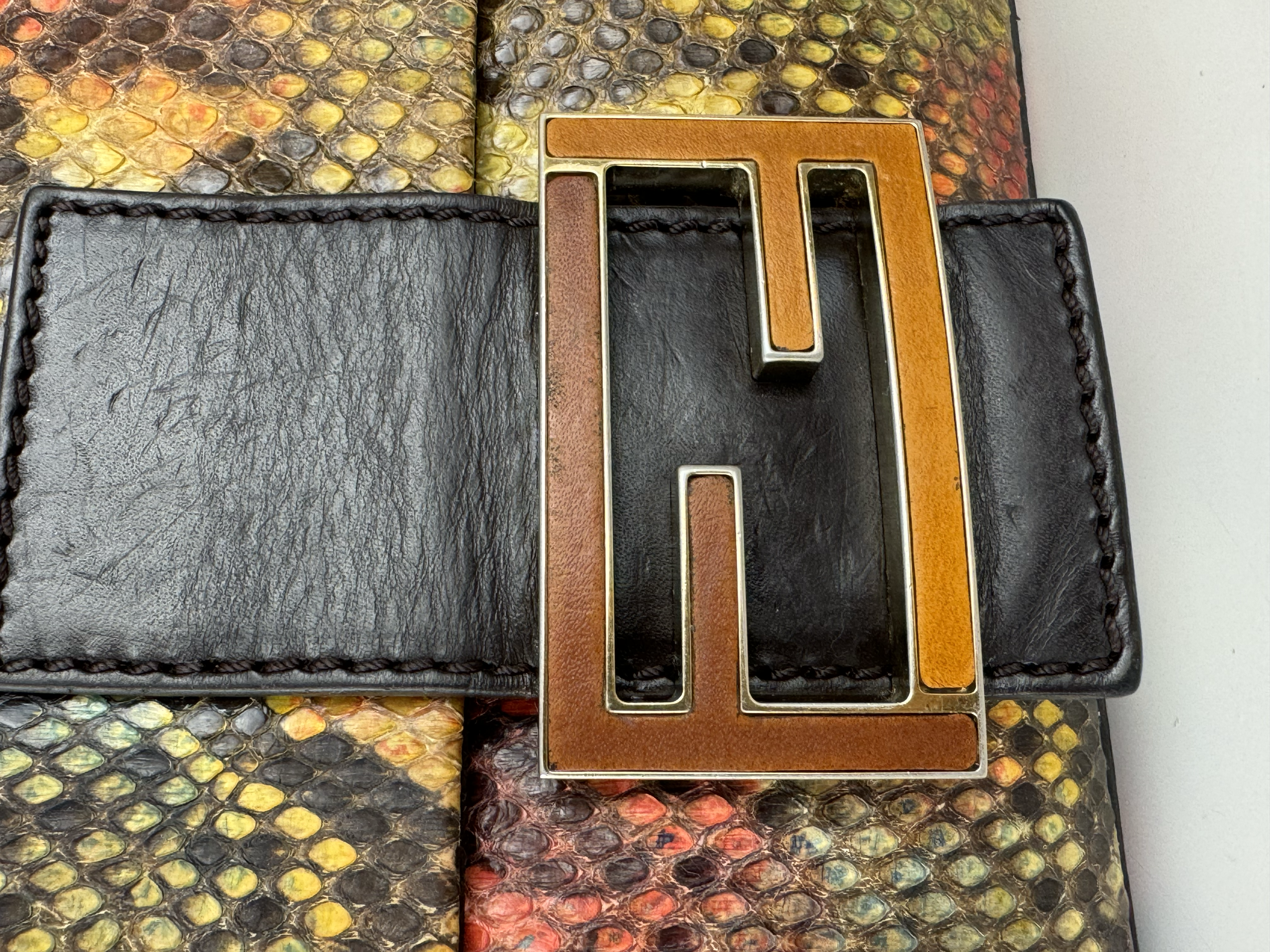 FENDI SNAKESKIN MULTICOLOR BAGUETTE