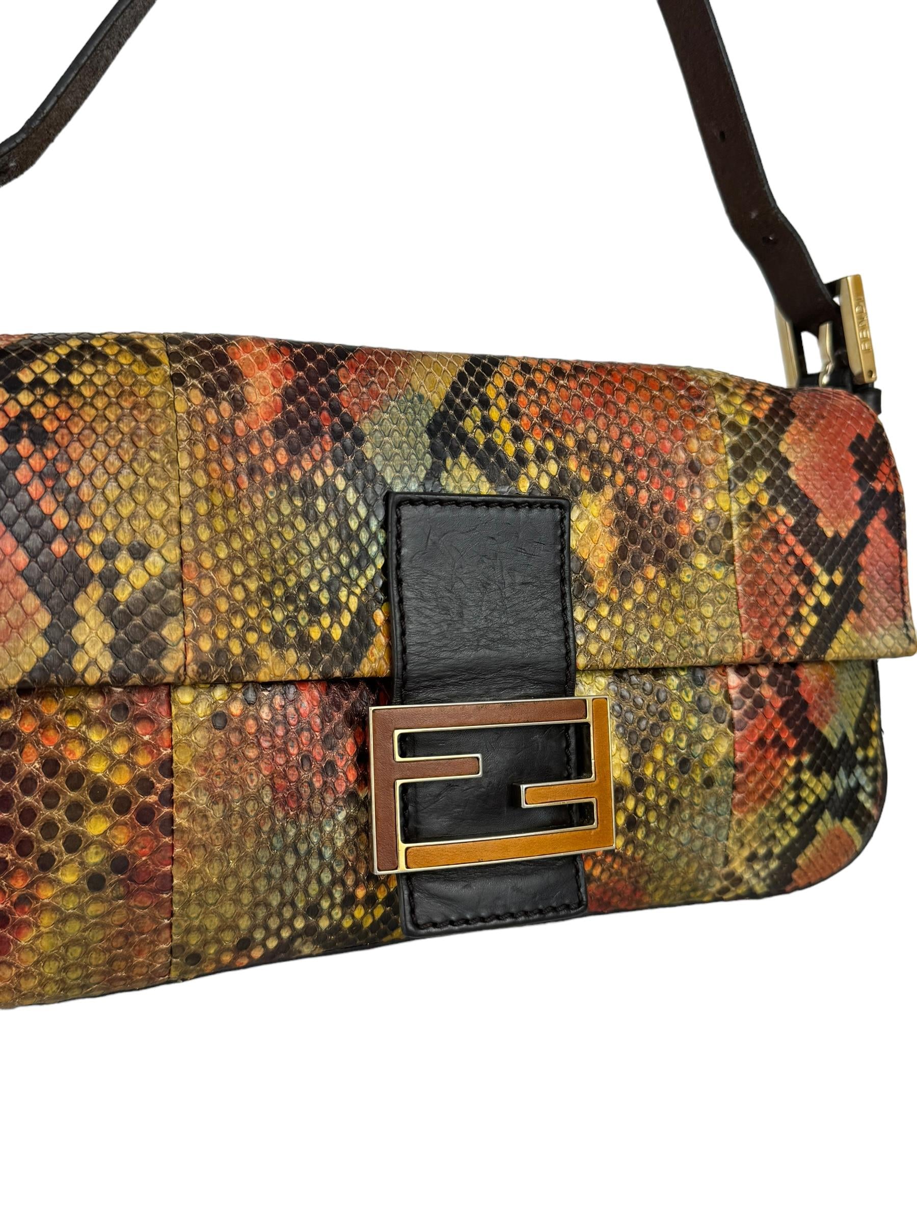 FENDI SNAKESKIN MULTICOLOR BAGUETTE