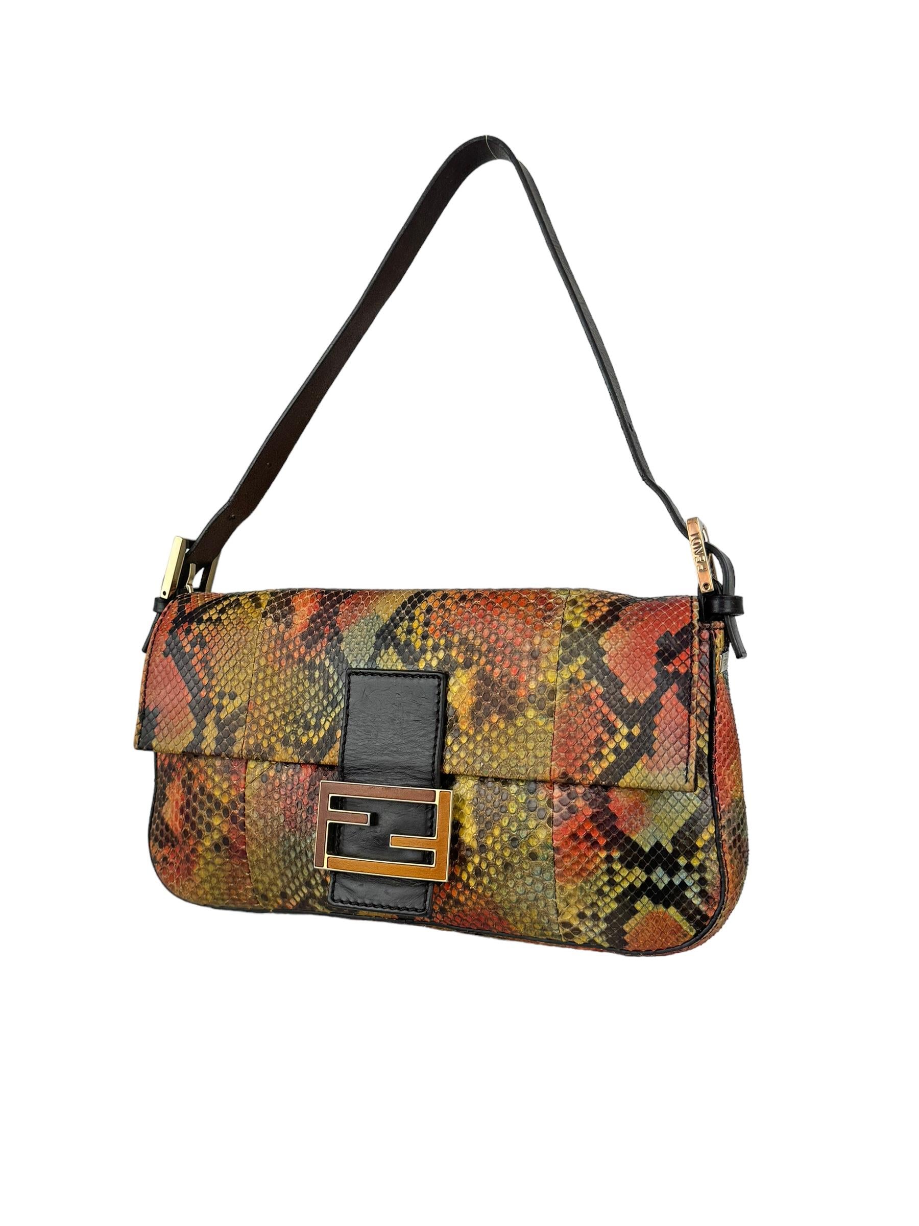 FENDI SNAKESKIN MULTICOLOR BAGUETTE